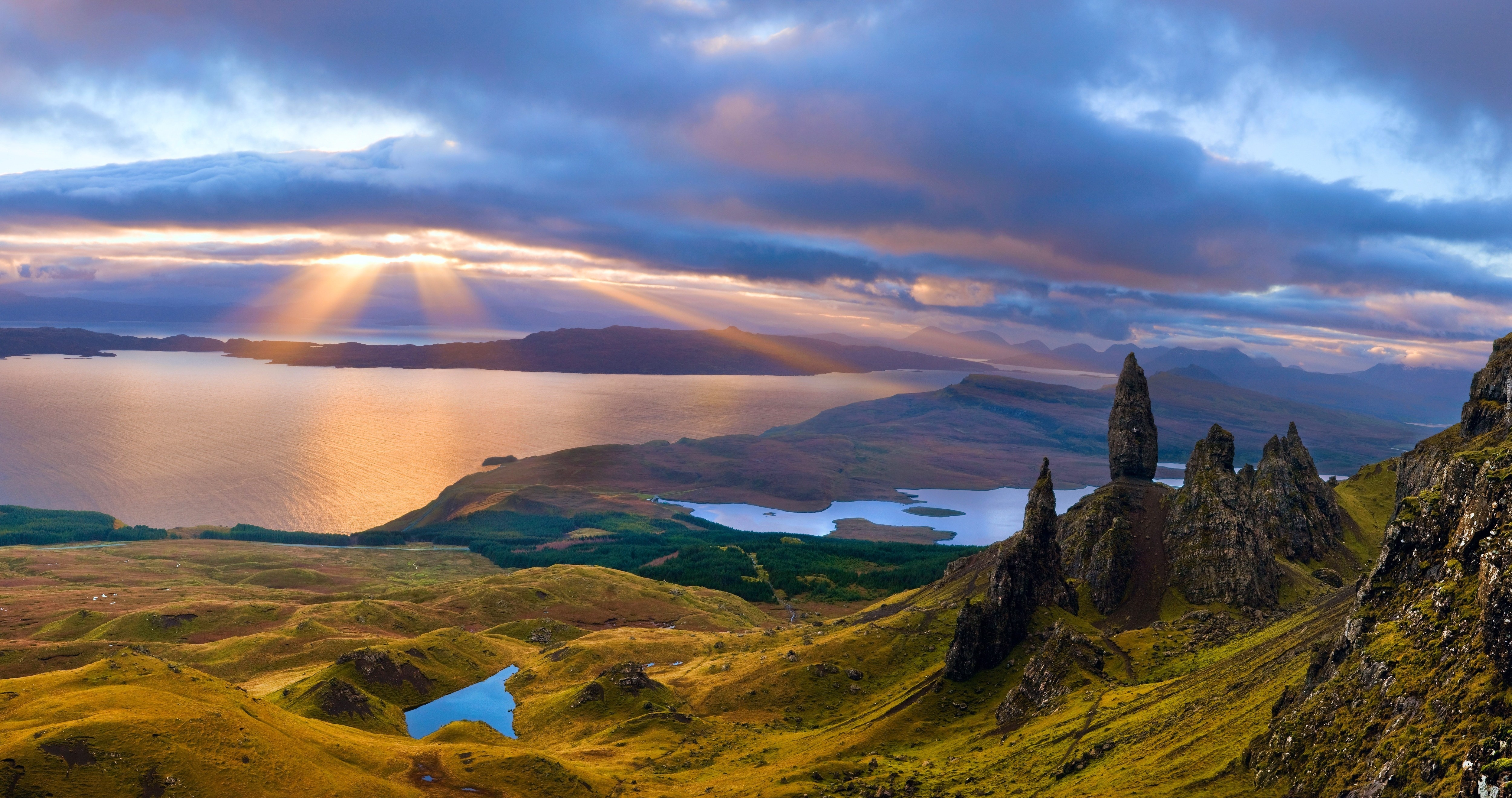 Szkocja, Góry, Jezioro, Staw