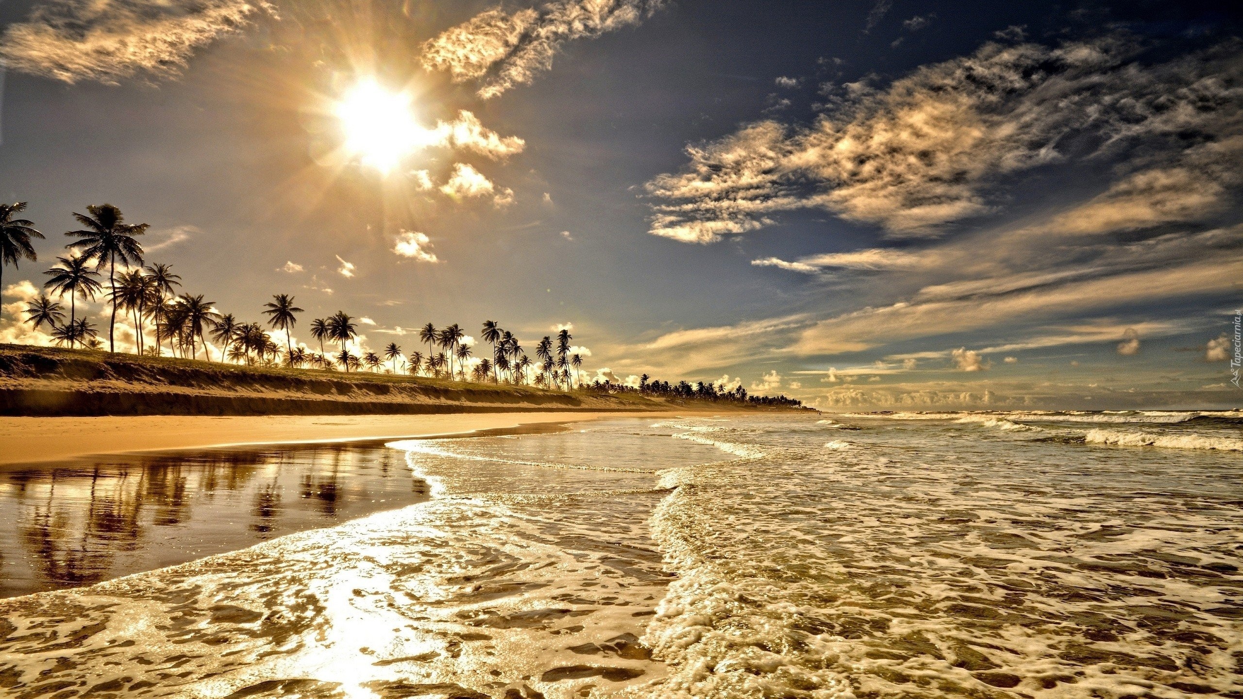 Plaża, Słońce, Niebo