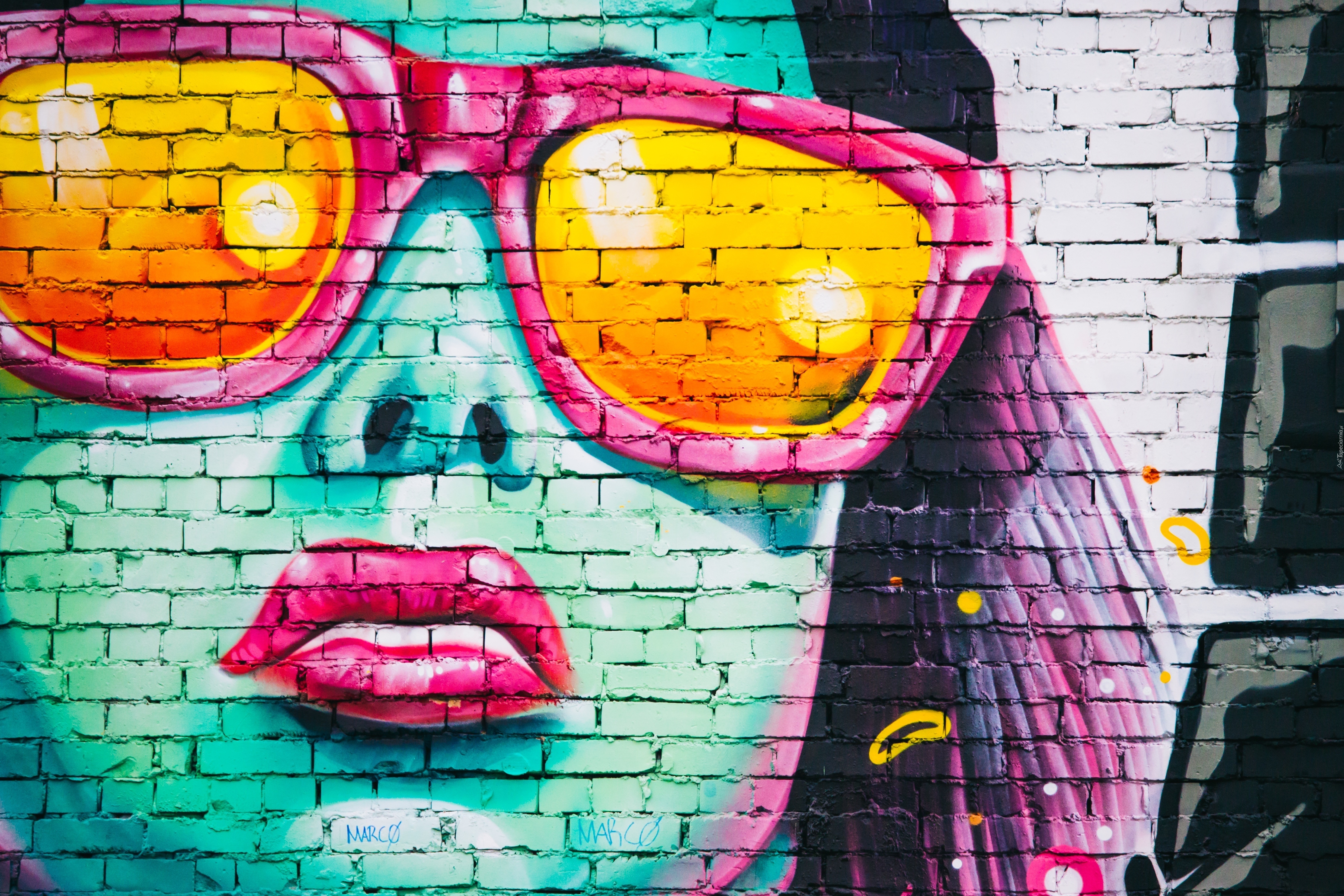 Street art, Kobieta, Okulary