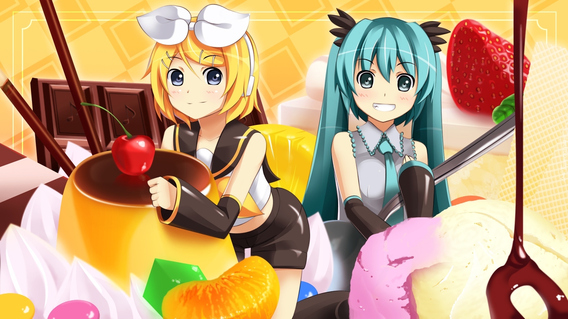 Dziewczyny, Słodycze, Owoce, Manga, Anime