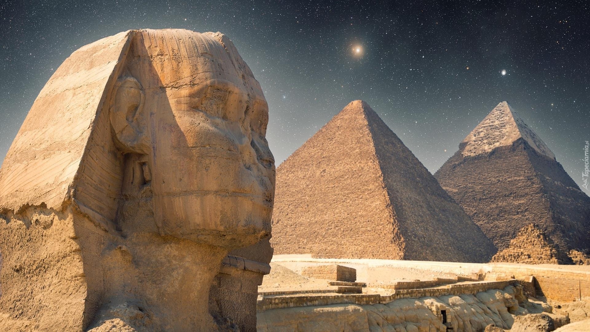 Egipt, Monumenty, Sfinks, Piramidy