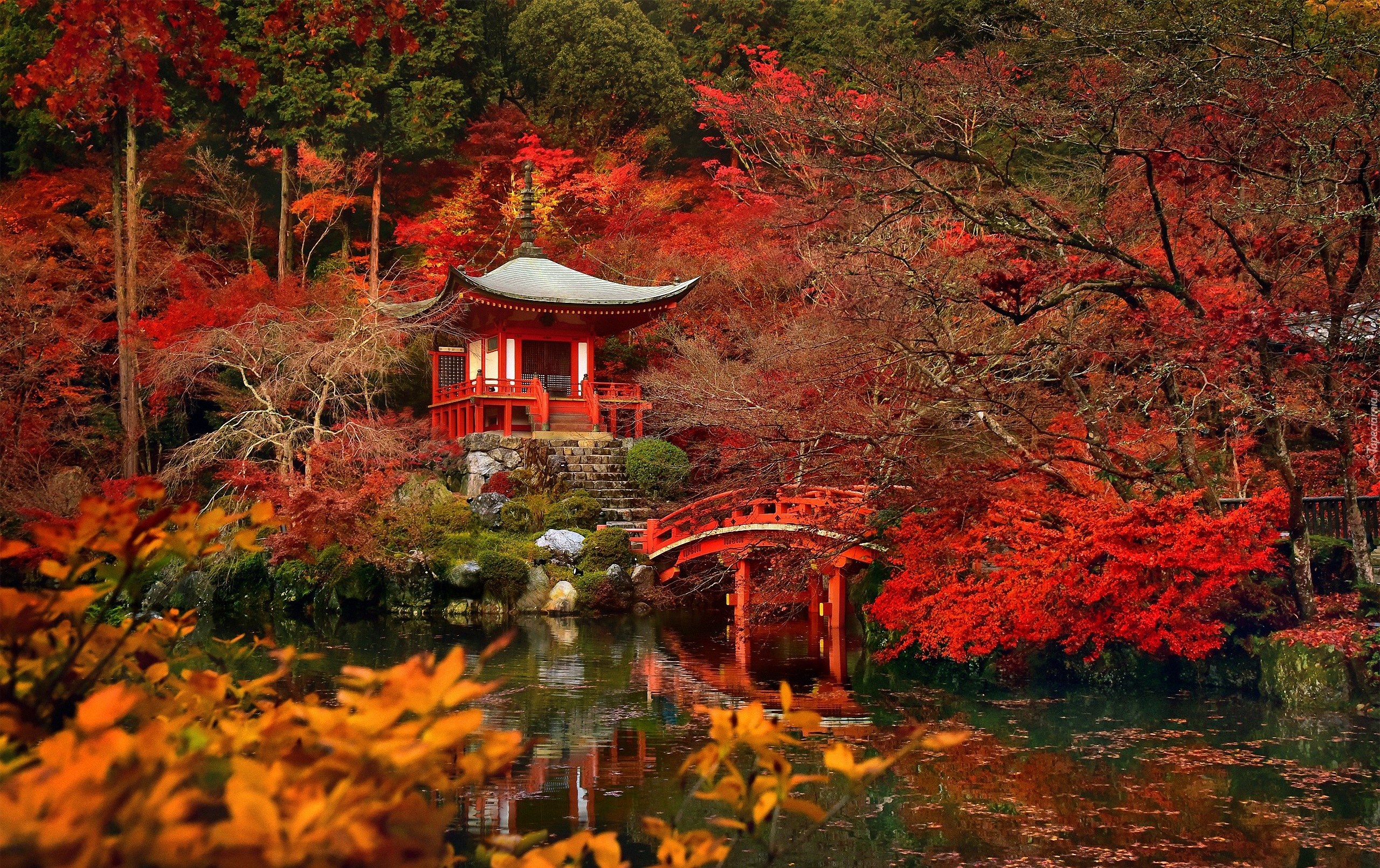 Daigo-ji , Kioto, Japonia, Świątynia, Jesień