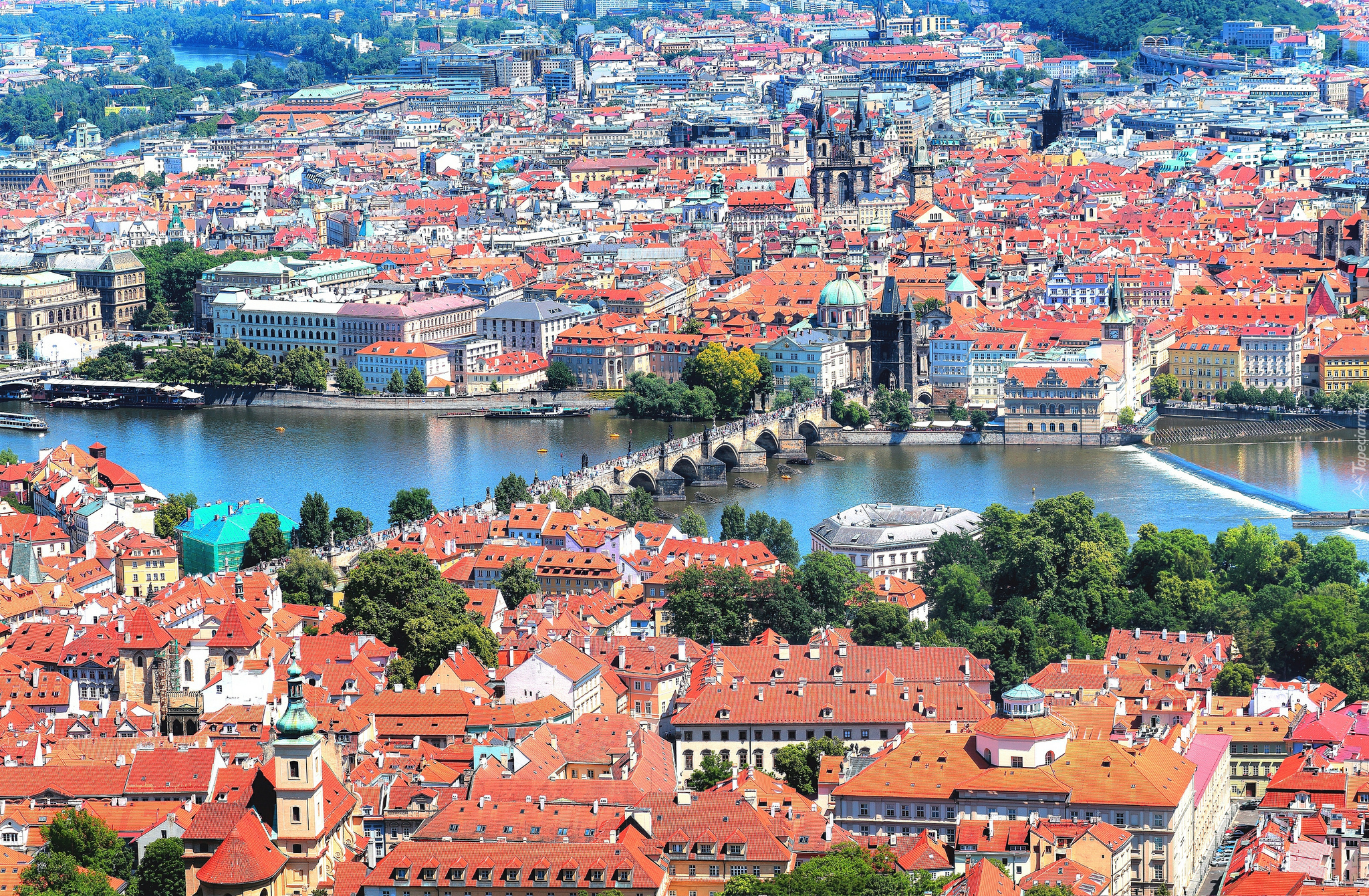 Praga, Czechy, Most, Karola, Europa, Dom, Rzeka, Wełtawa