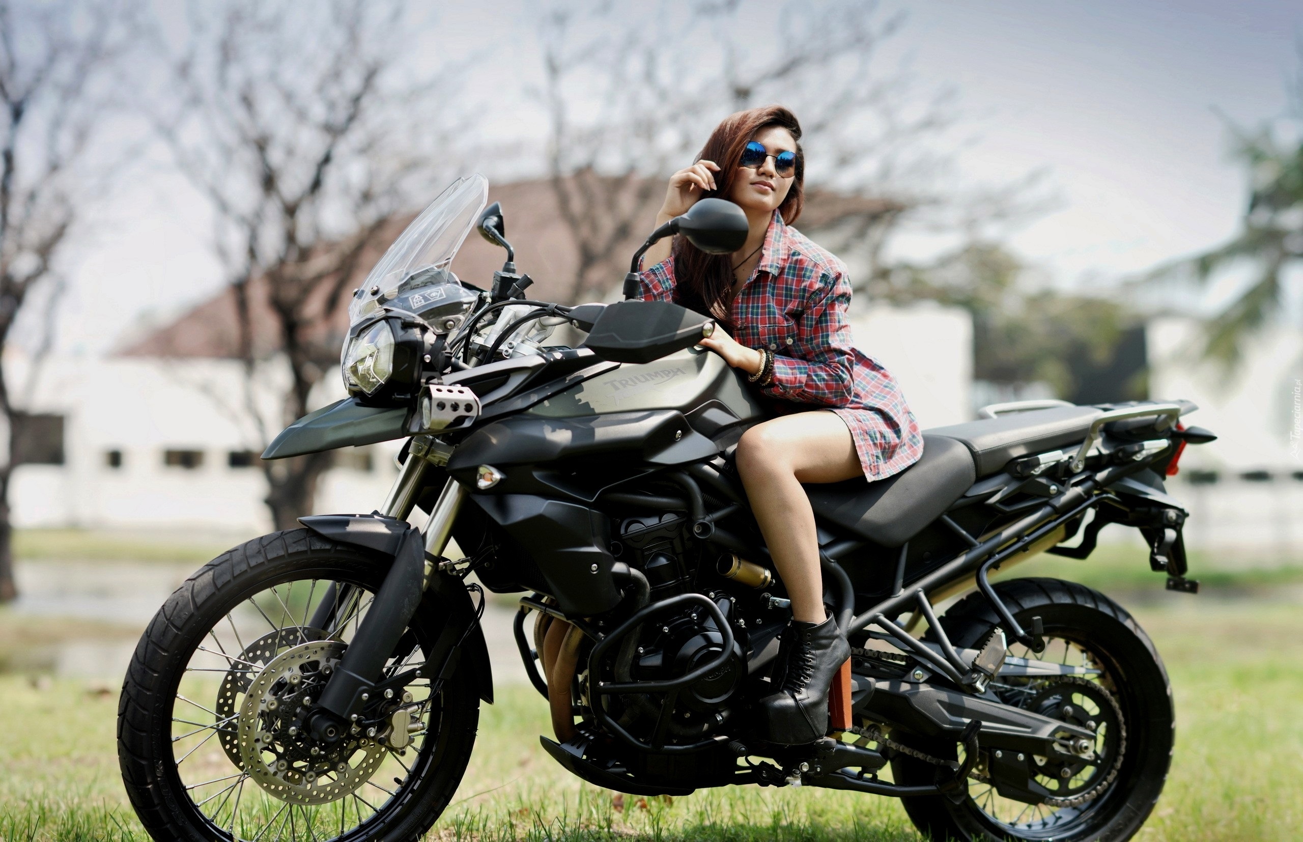 Kobieta, Motocykl, Triumph