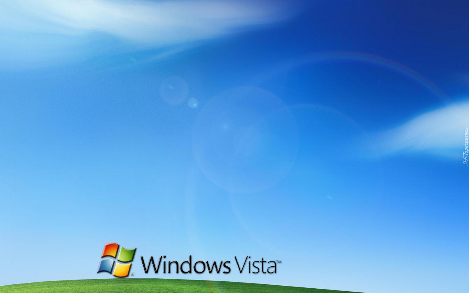 Windows Vista, microsoft, łąka, chmury