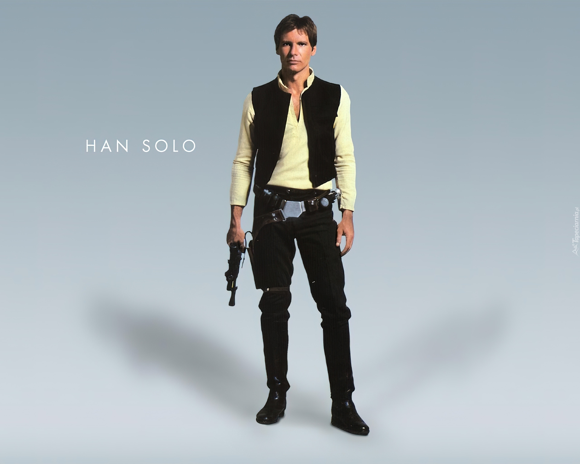 Star Wars, Harrison Ford, stoi, uzbrojony