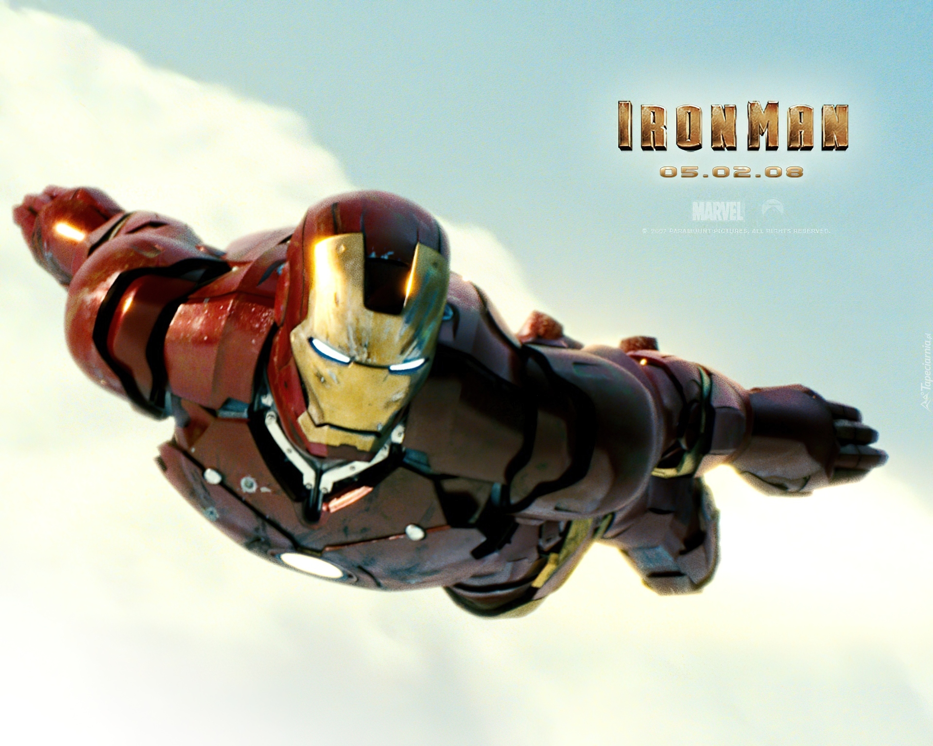 Iron Man, robot, leci, niebo