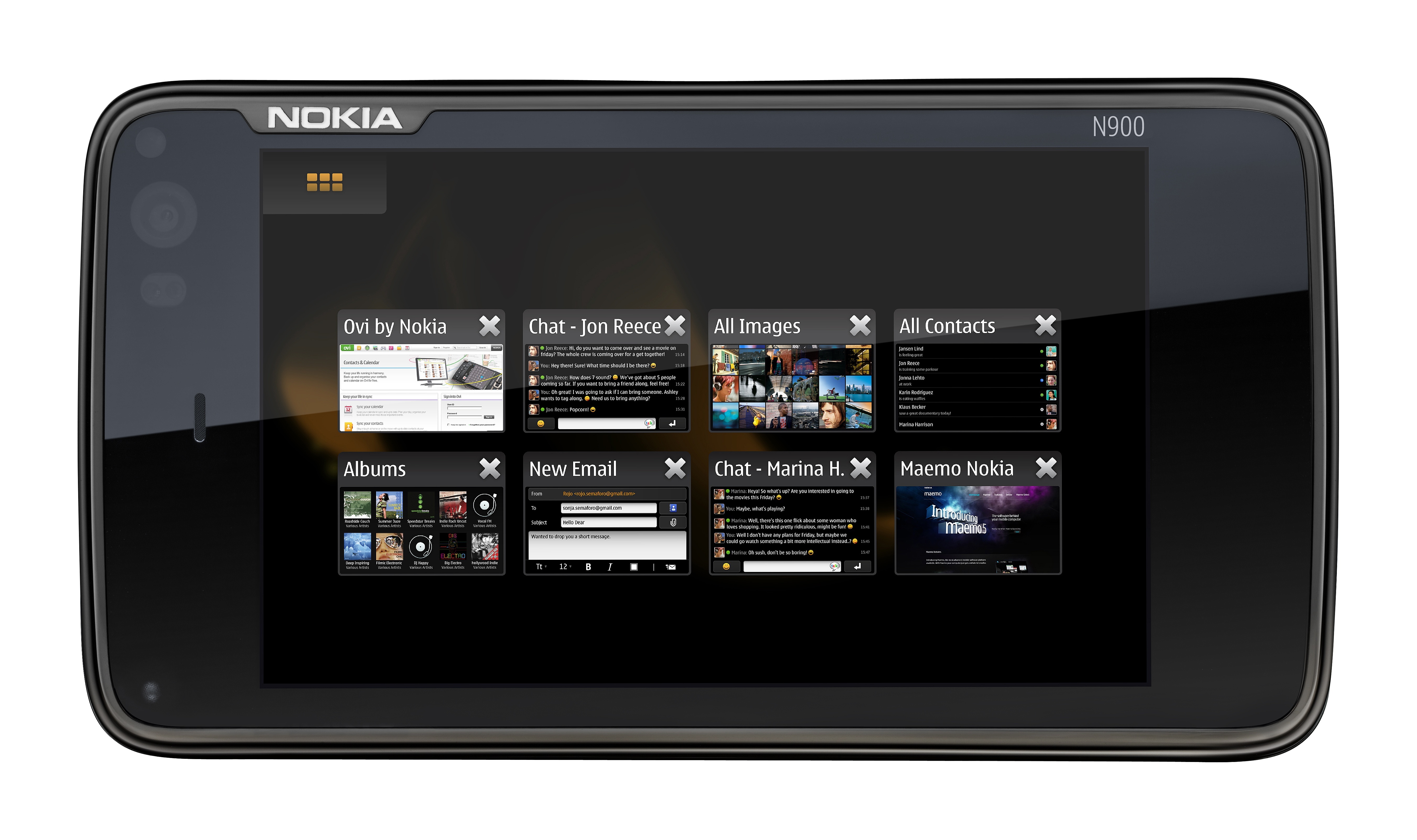 Nokia N900, Ekran, Czarny