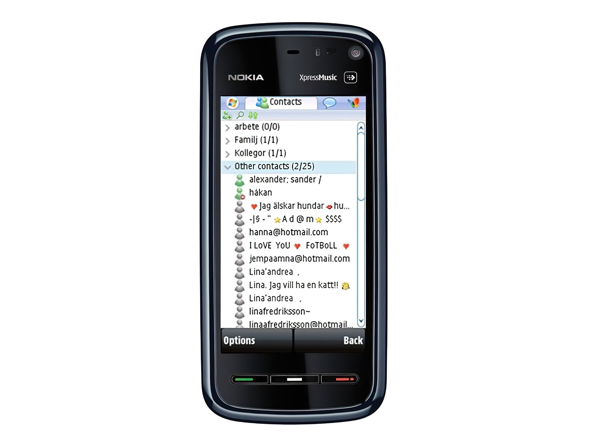 Nokia 5800 XpressMusic, Czarna, Ekran