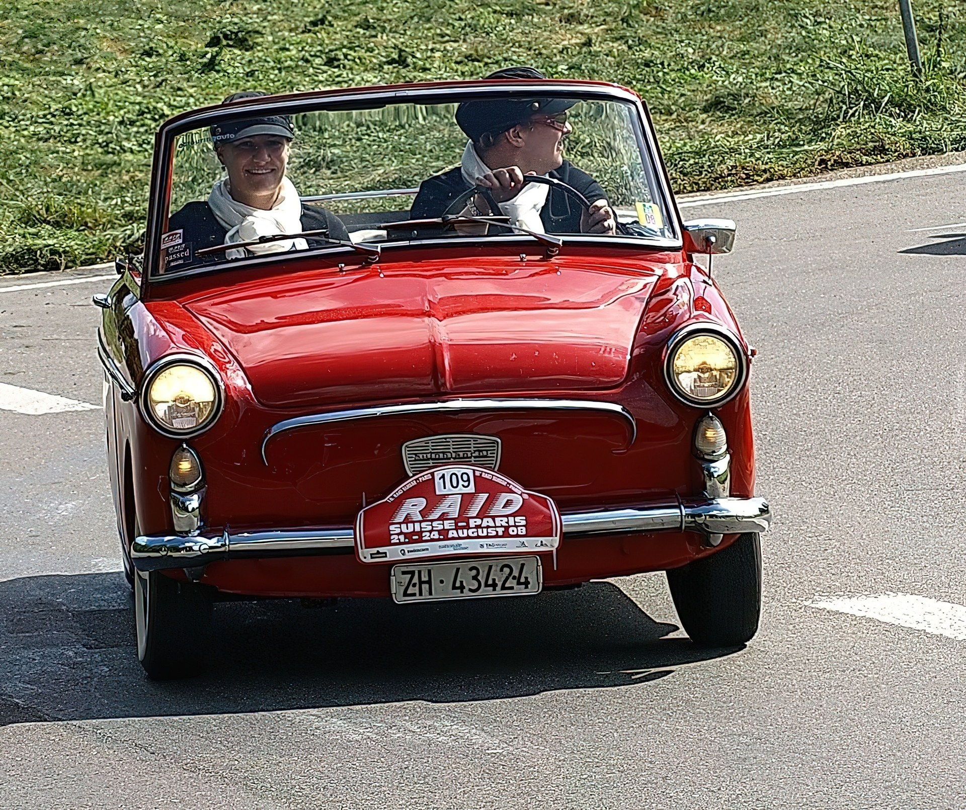 Czerwony, Kabriolet, Autobianchi Bianchina, Rajd, Paryż