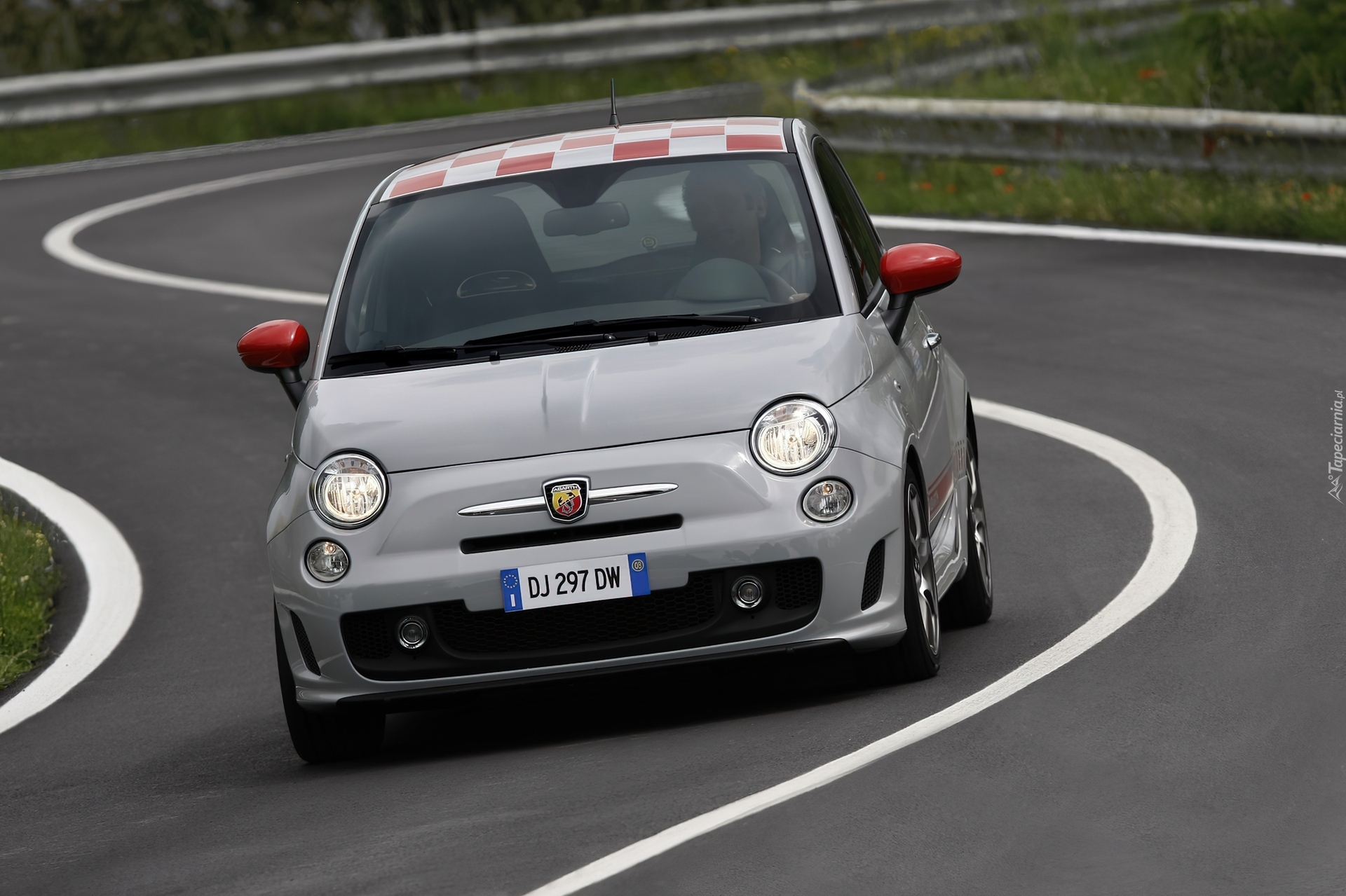 Srebrny, Abarth 500, Szachownica, Dach