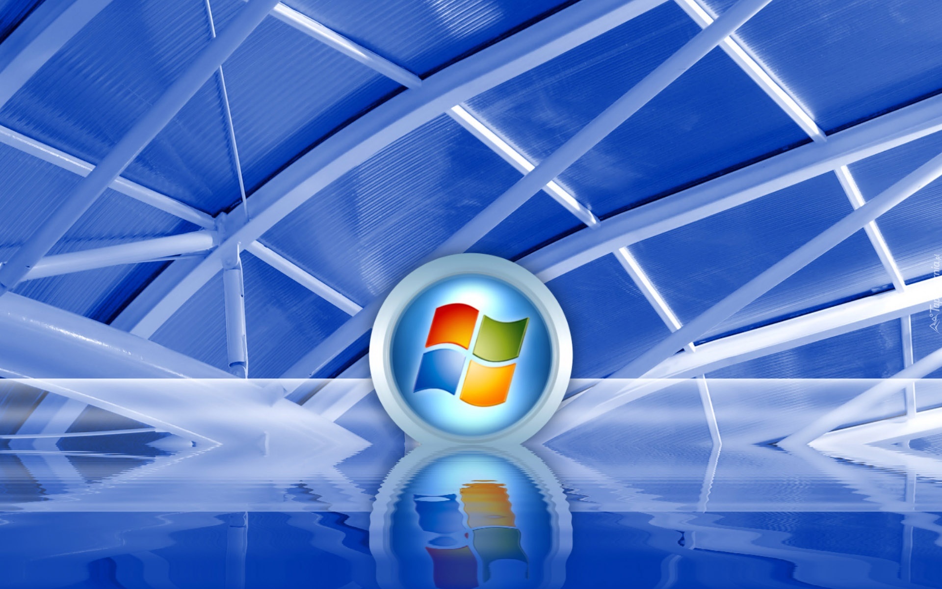 Logo, Windows, Odbicie, Szyby, Tło