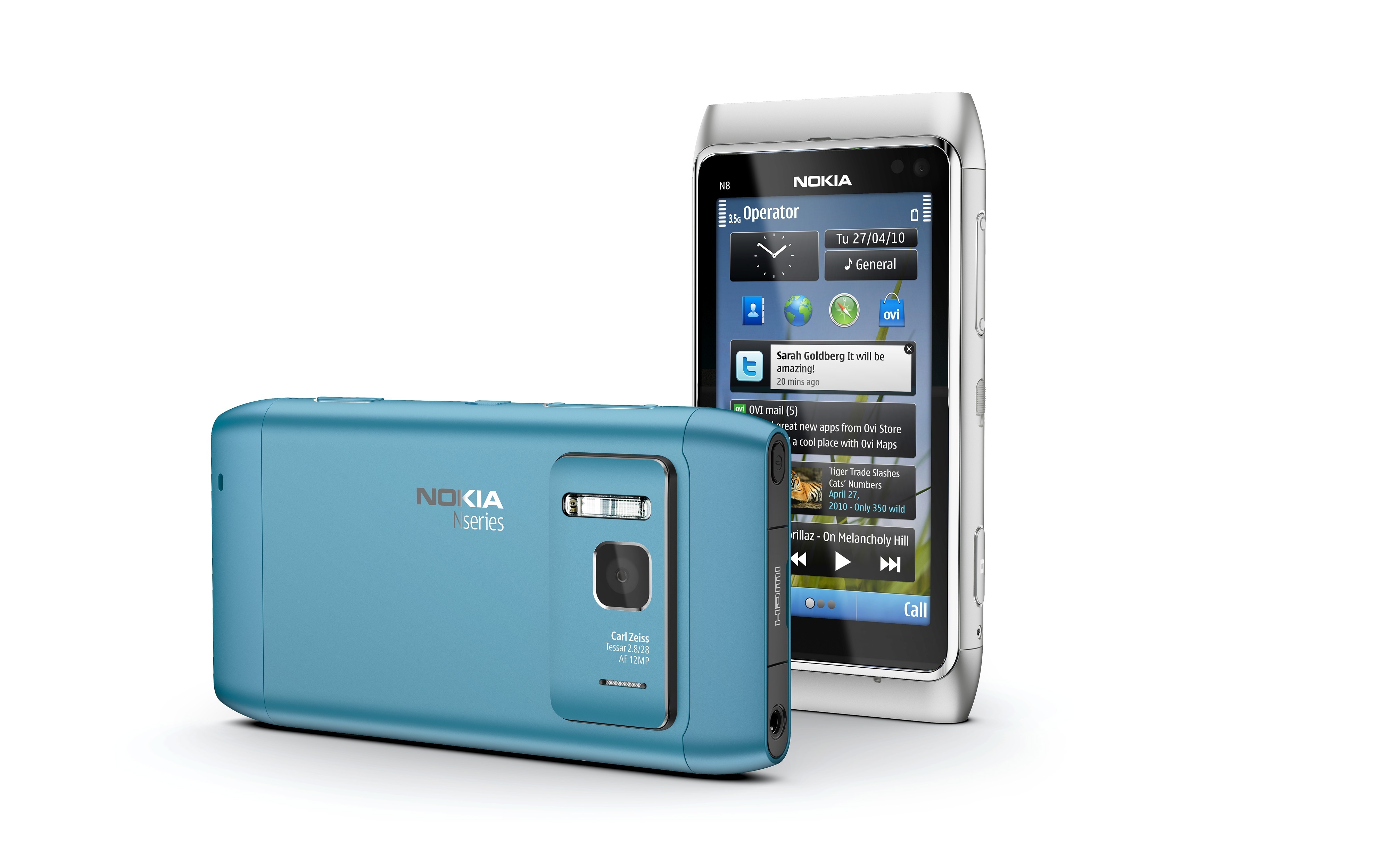Nokia N8, Przód, Tył