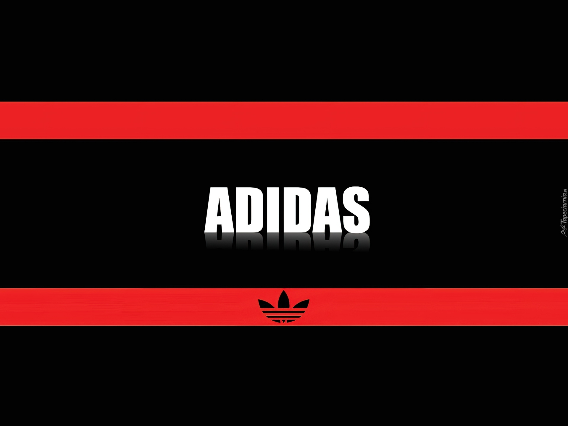 Logo, Adidas, Czerwone, Pasy