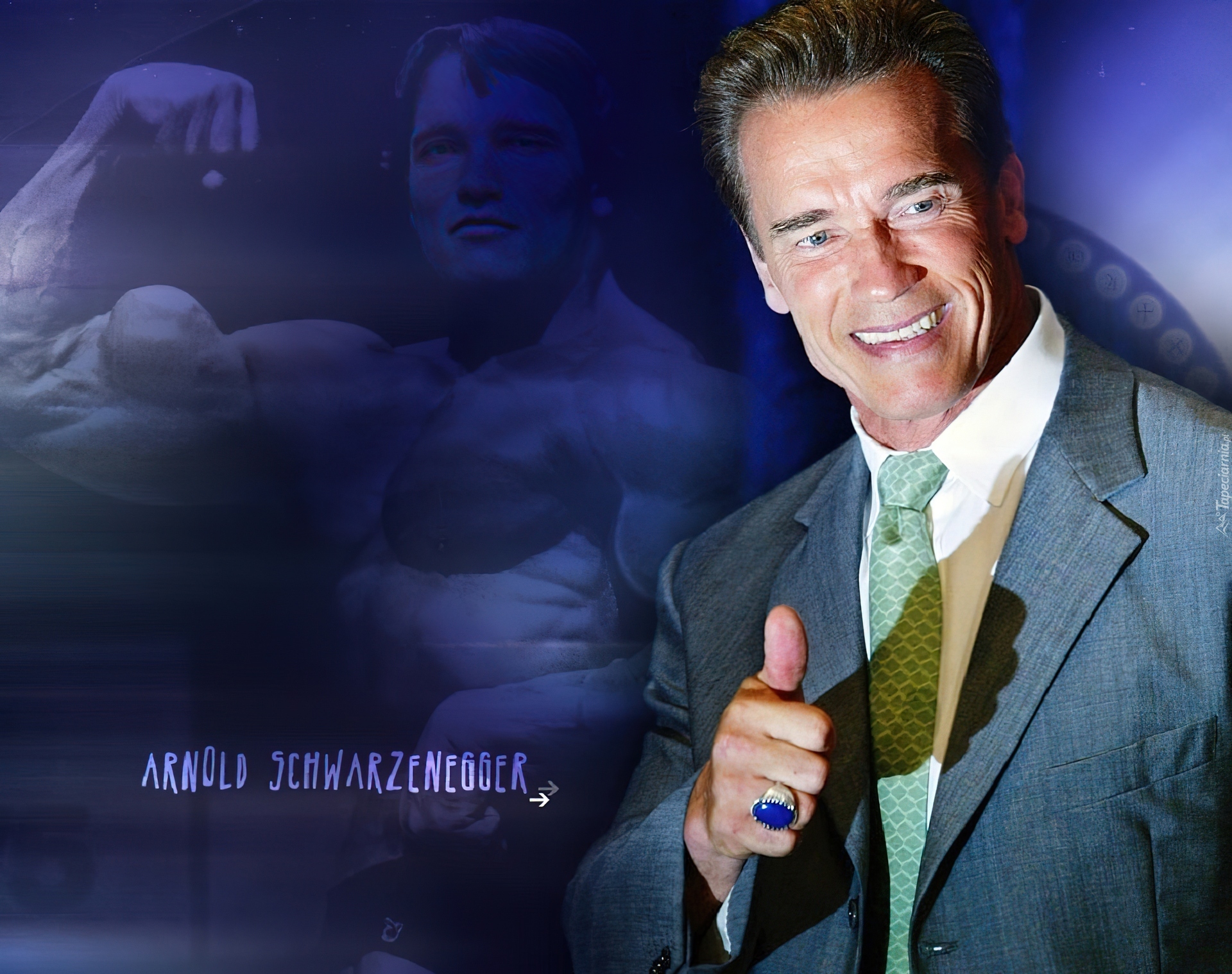 Arnold Schwarzenegger, Muskuły, Niebieski, Sygnet, Dwa, Wcielenia