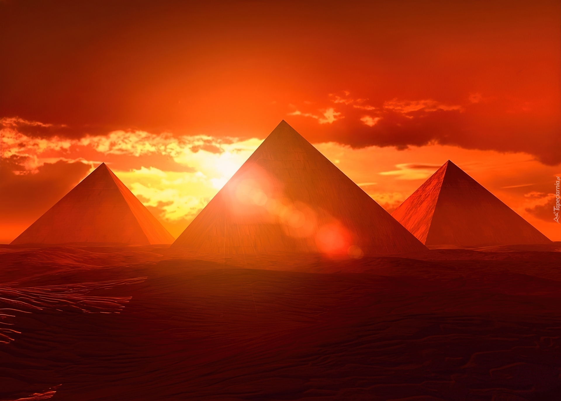 Piramidy, Zachód, Słońca