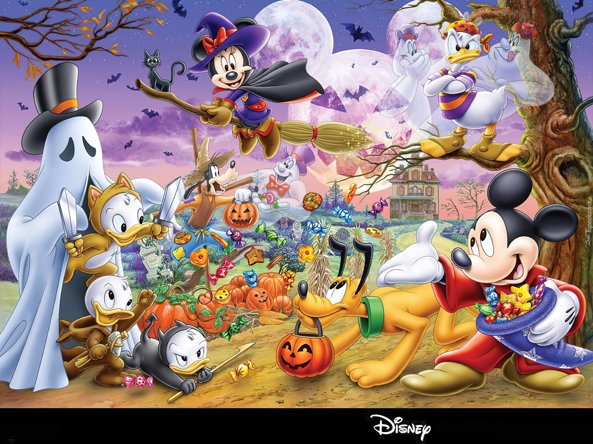 Disney, Pluto, Donald, Duch, Myszka Miki