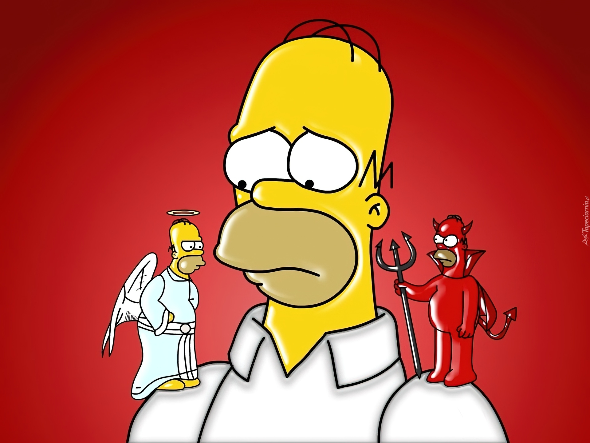 The Simpsons, Simpsonowie, Homer, Anioł, Diabeł