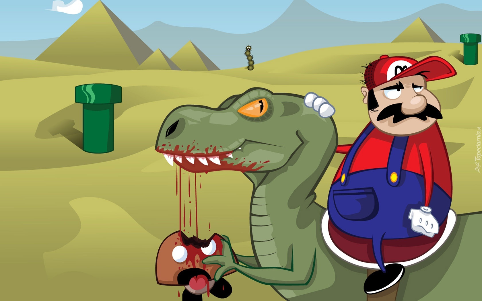 Mario, Dinozaur, Krew