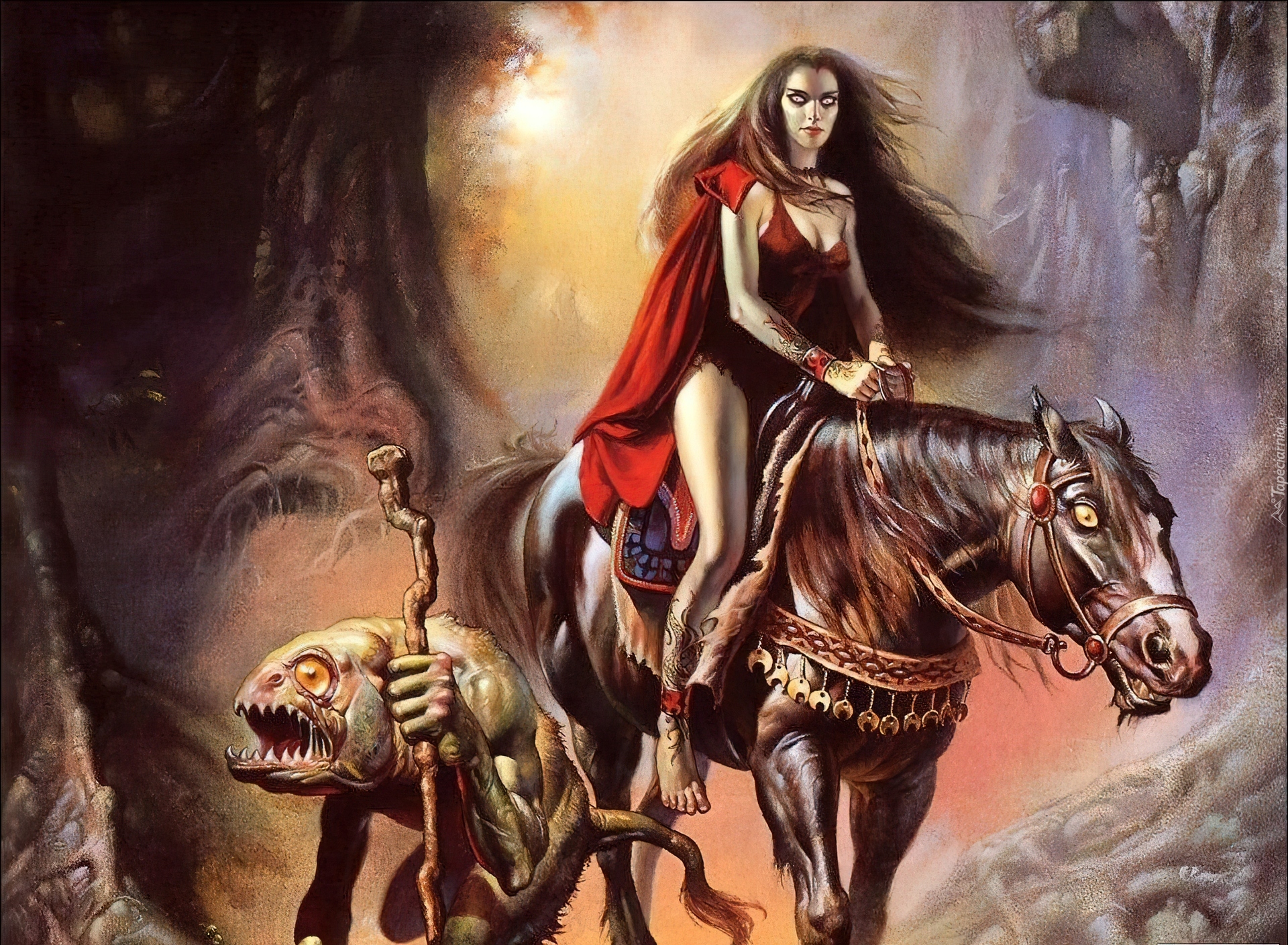 Kobieta, Koń, Troglodyta