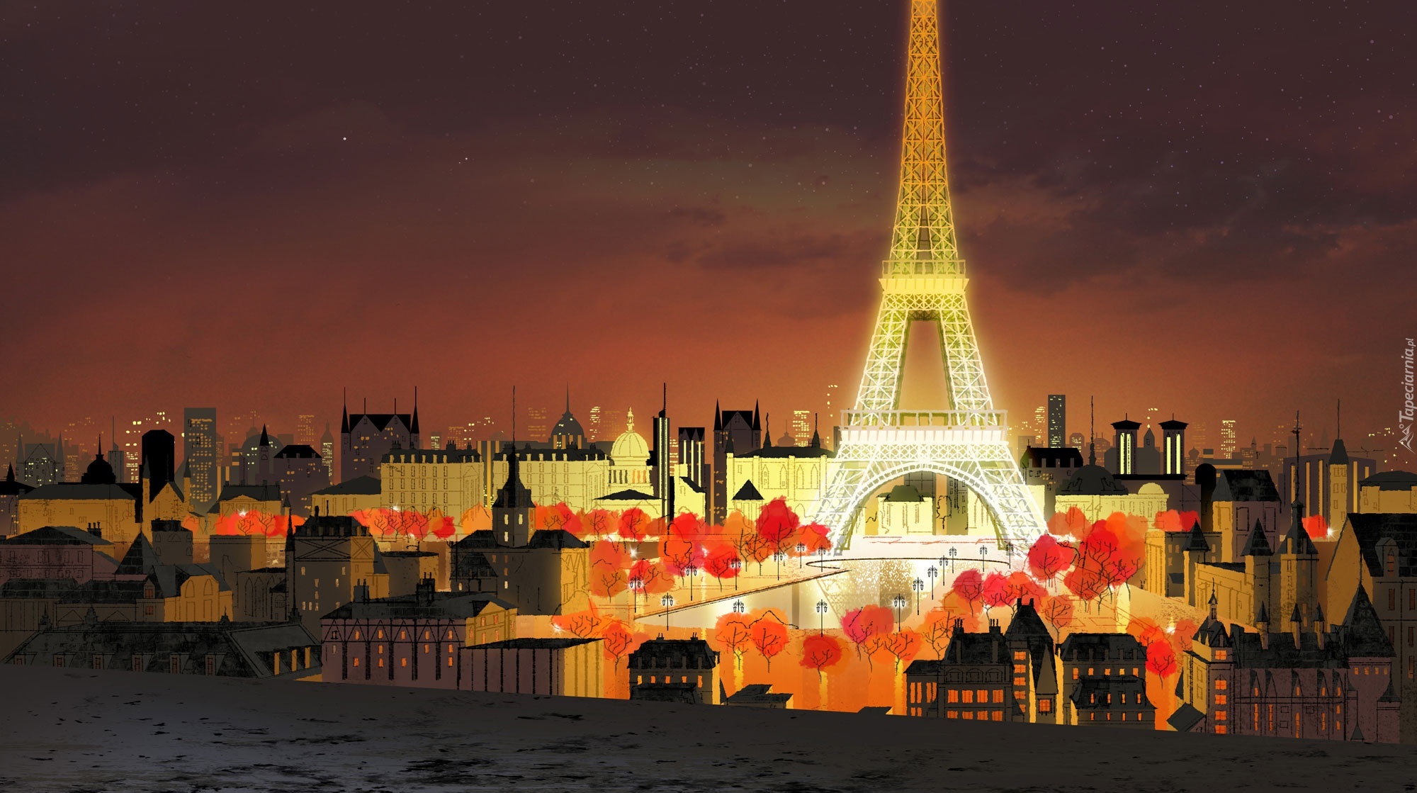 Paryż, Noc, Grafika