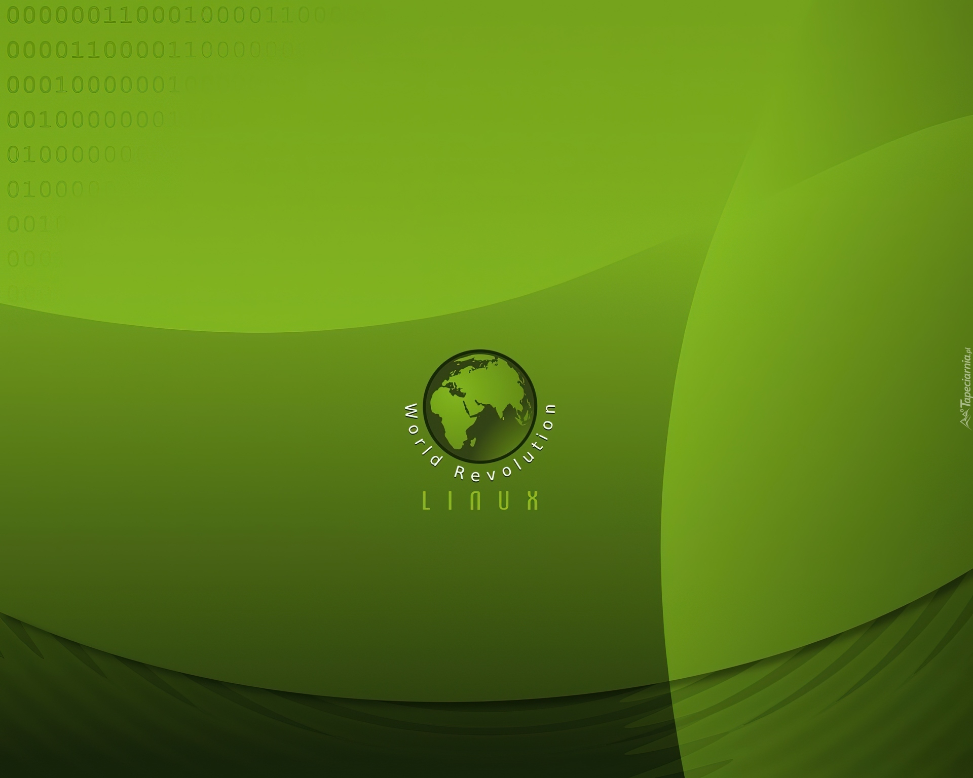 Linux, Świat, Zielone, Tło
