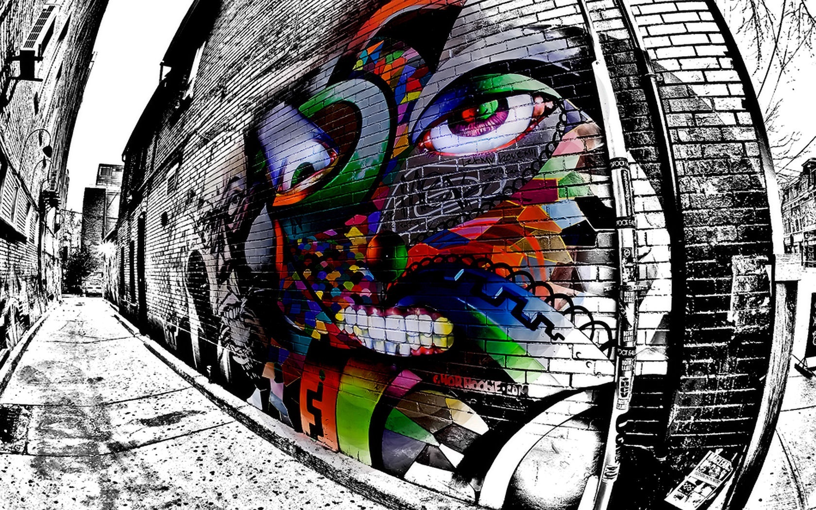 Kolorowe, Graffiti, Mur