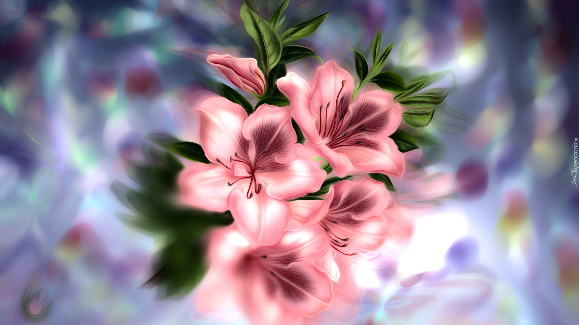 Kwiaty, Różanecznik, Grafika