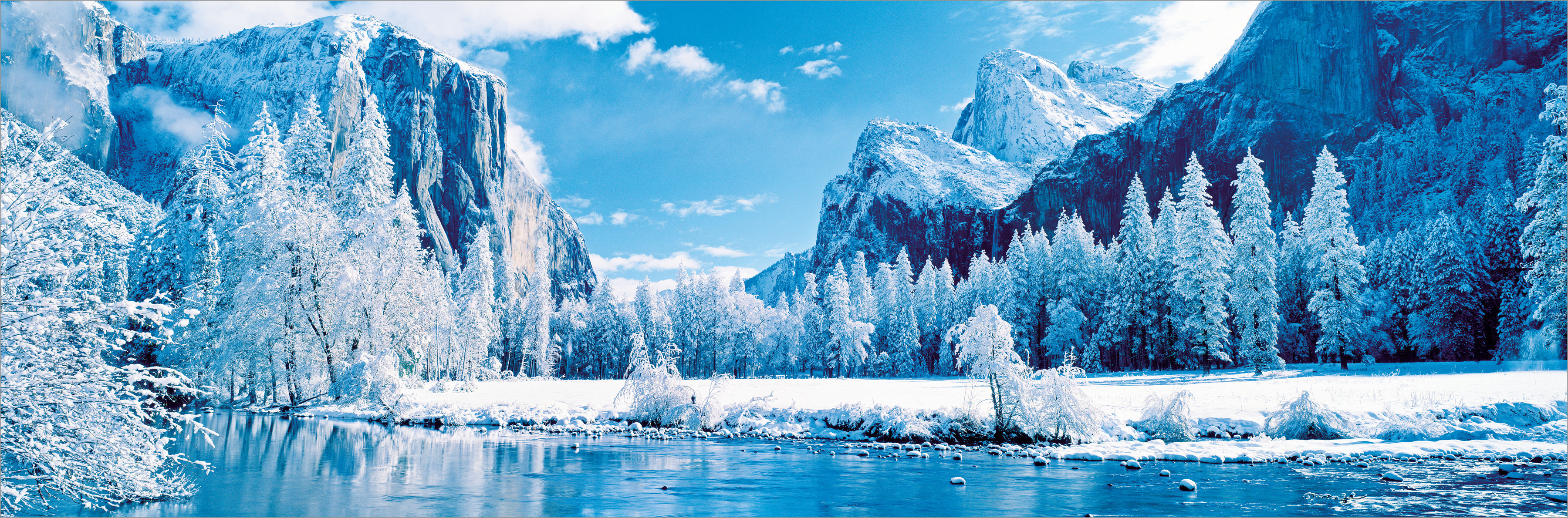 Stany Zjednoczone, Stan Kalifornia, Park Narodowy Yosemite, Rzeka, Zima, Góry