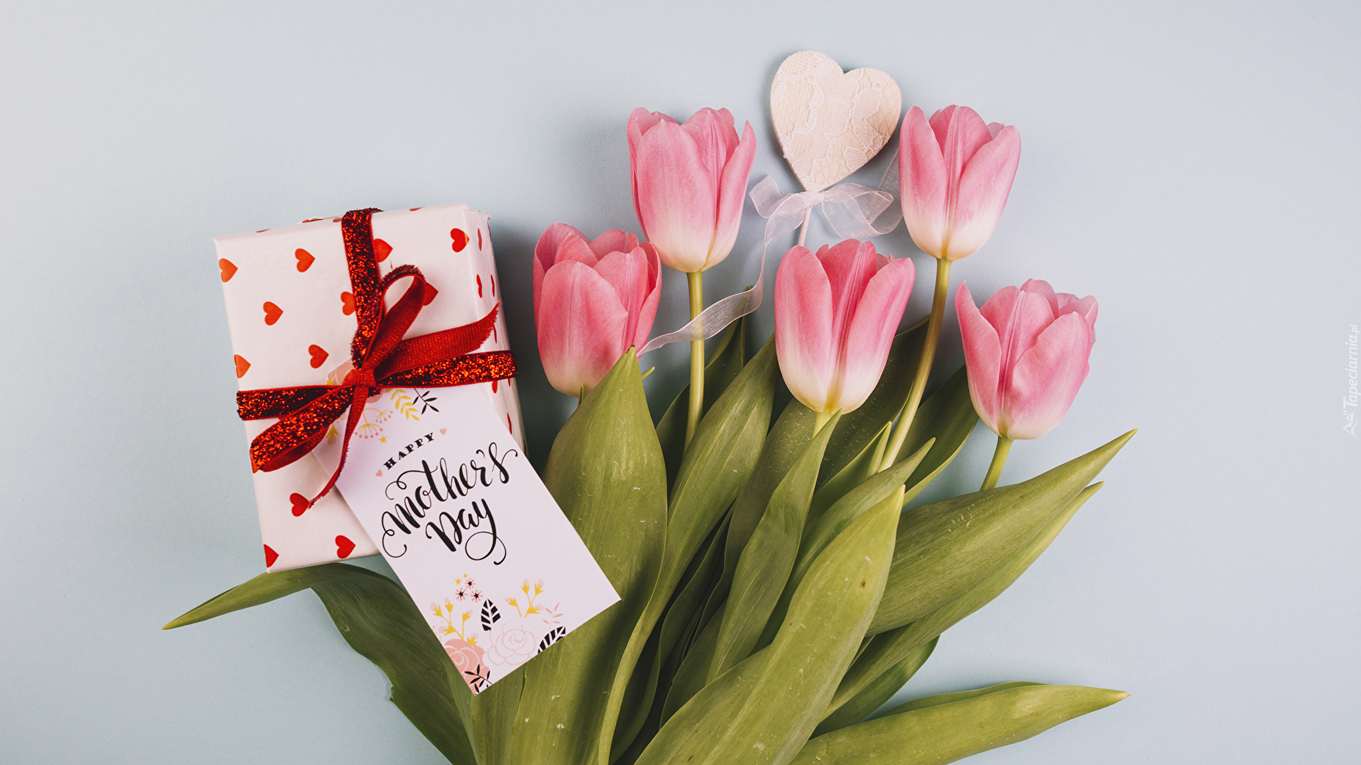 Dzień Matki, Kwiaty, Tulipany, Prezent, Bilecik