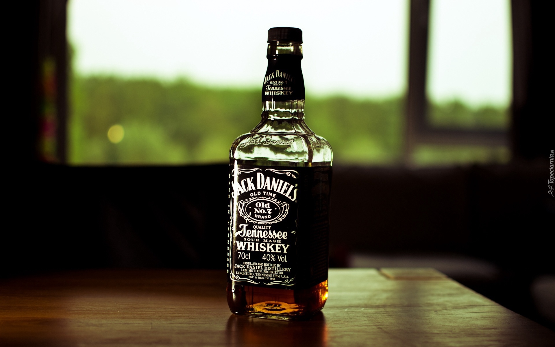 Whisky, Jack Daniels, Stół, Okno