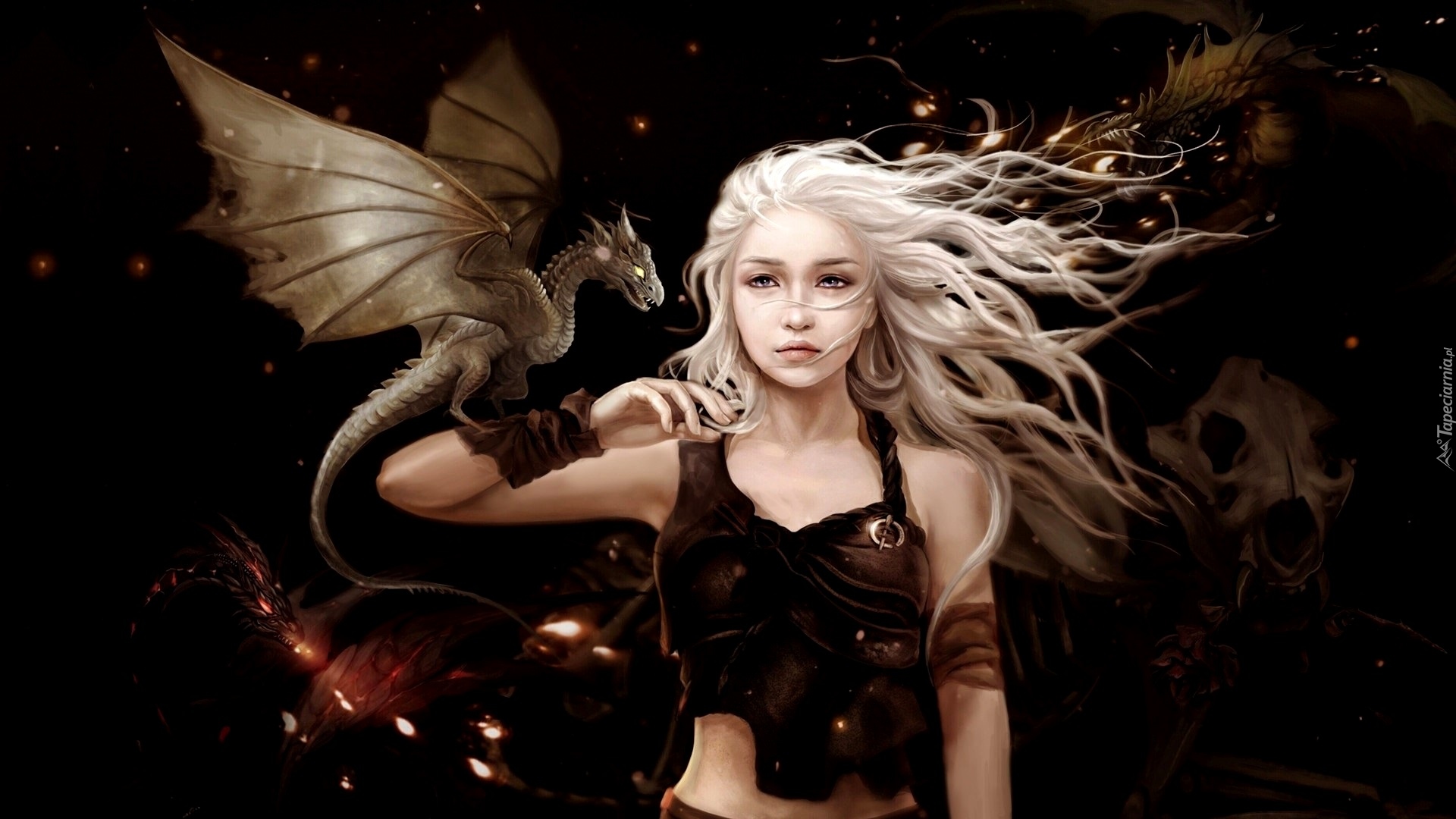 Fantasy, Dziewczyna, Daenerys Targaryen, Smok