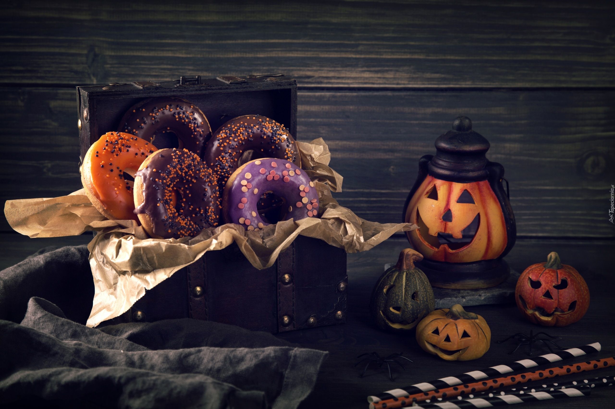 Halloween, Dynie, Pączki, Donuty