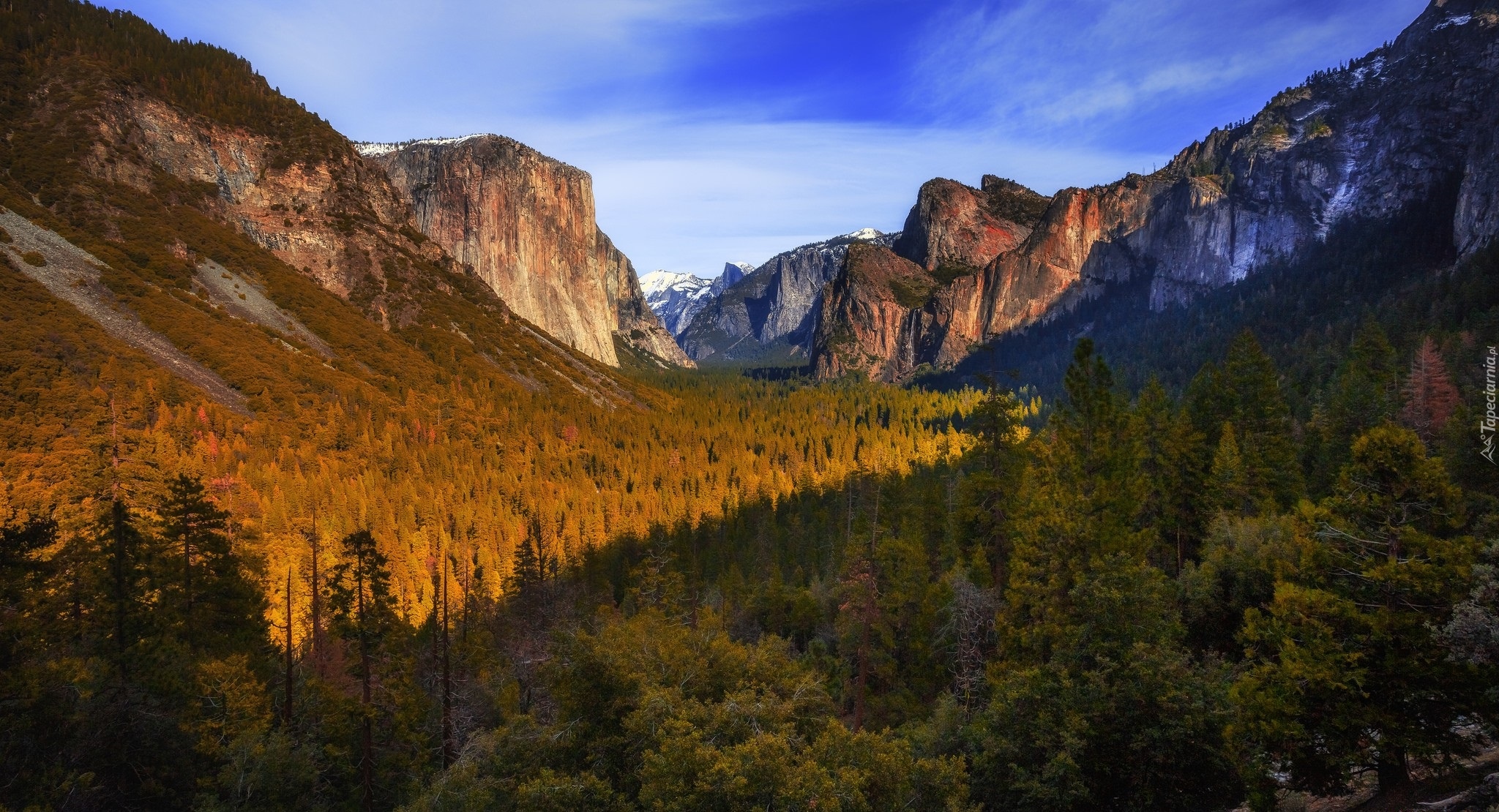 Park Narodowy Yosemite, Góry, Szczyt El Capitan, Dolina Yosemite Valley, Lasy, Stan Kalifornia, Stany Zjednoczone
