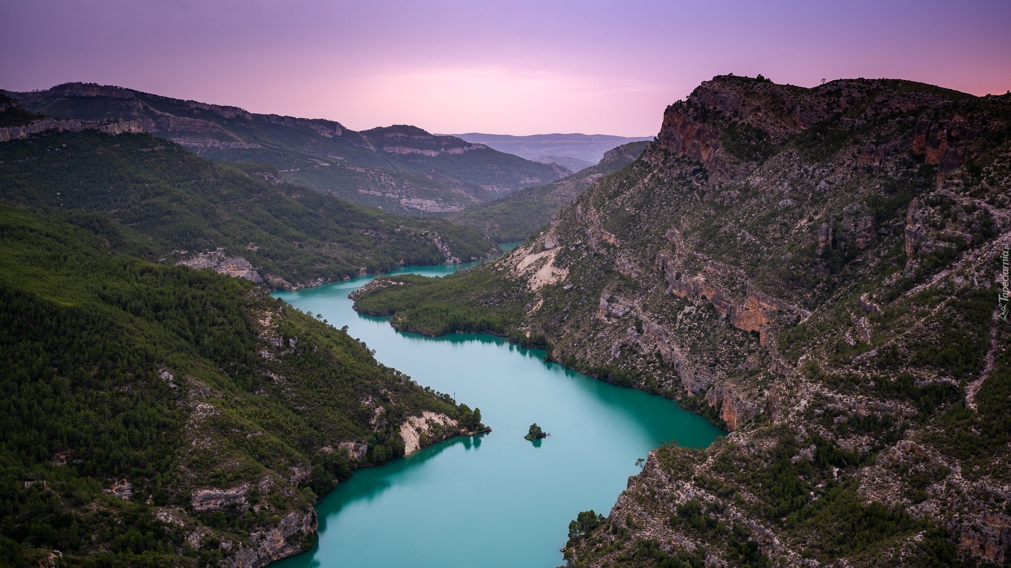 Rzeka, Góry, Wąwóz, Cortes del Pallas, Walencja, Hiszpania