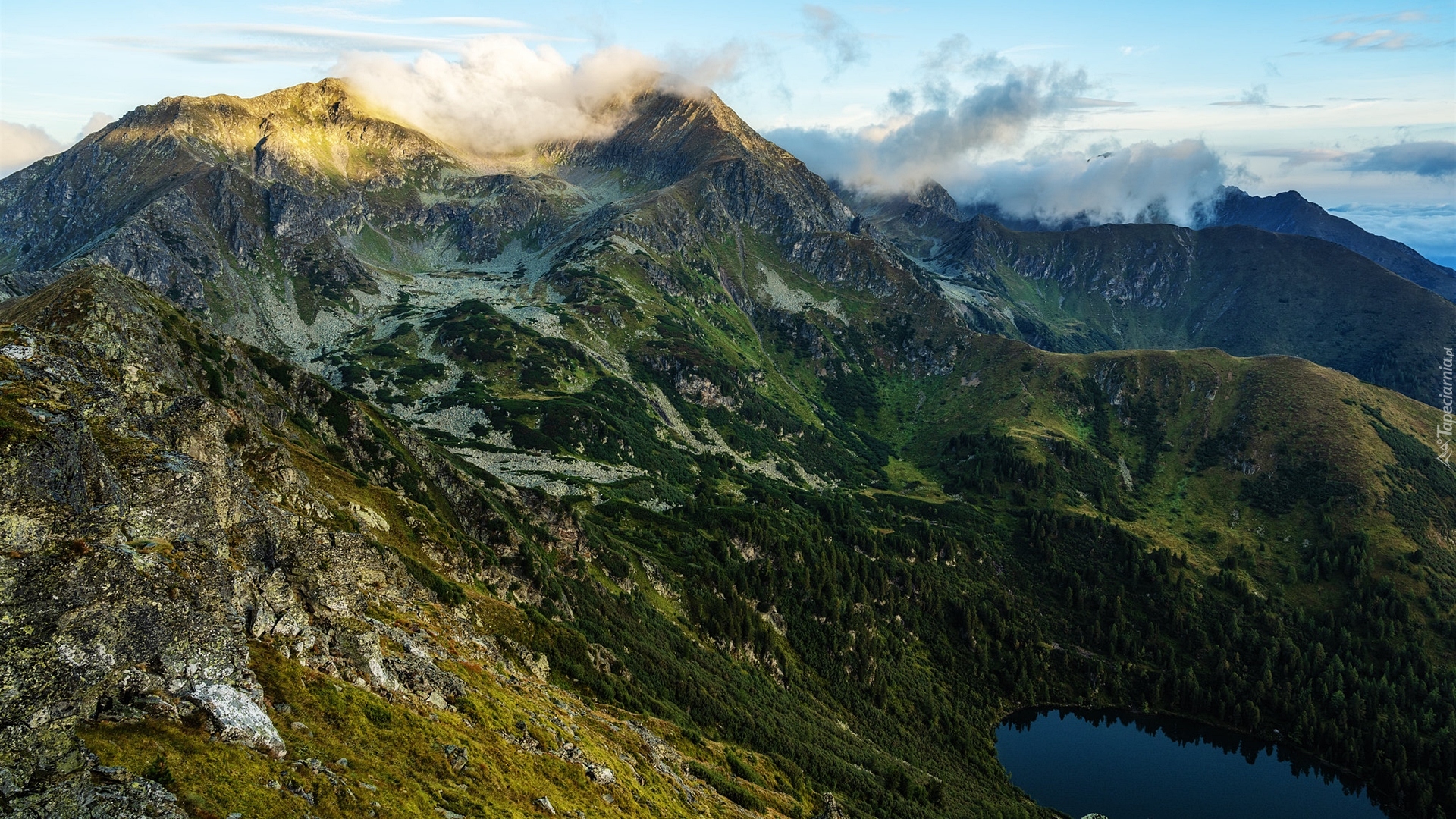 Góry, Rottenmanner und Wolzer Tauern, Niskie Taury, Szczyt, Grosser Bosenstein, Jezioro, Austria