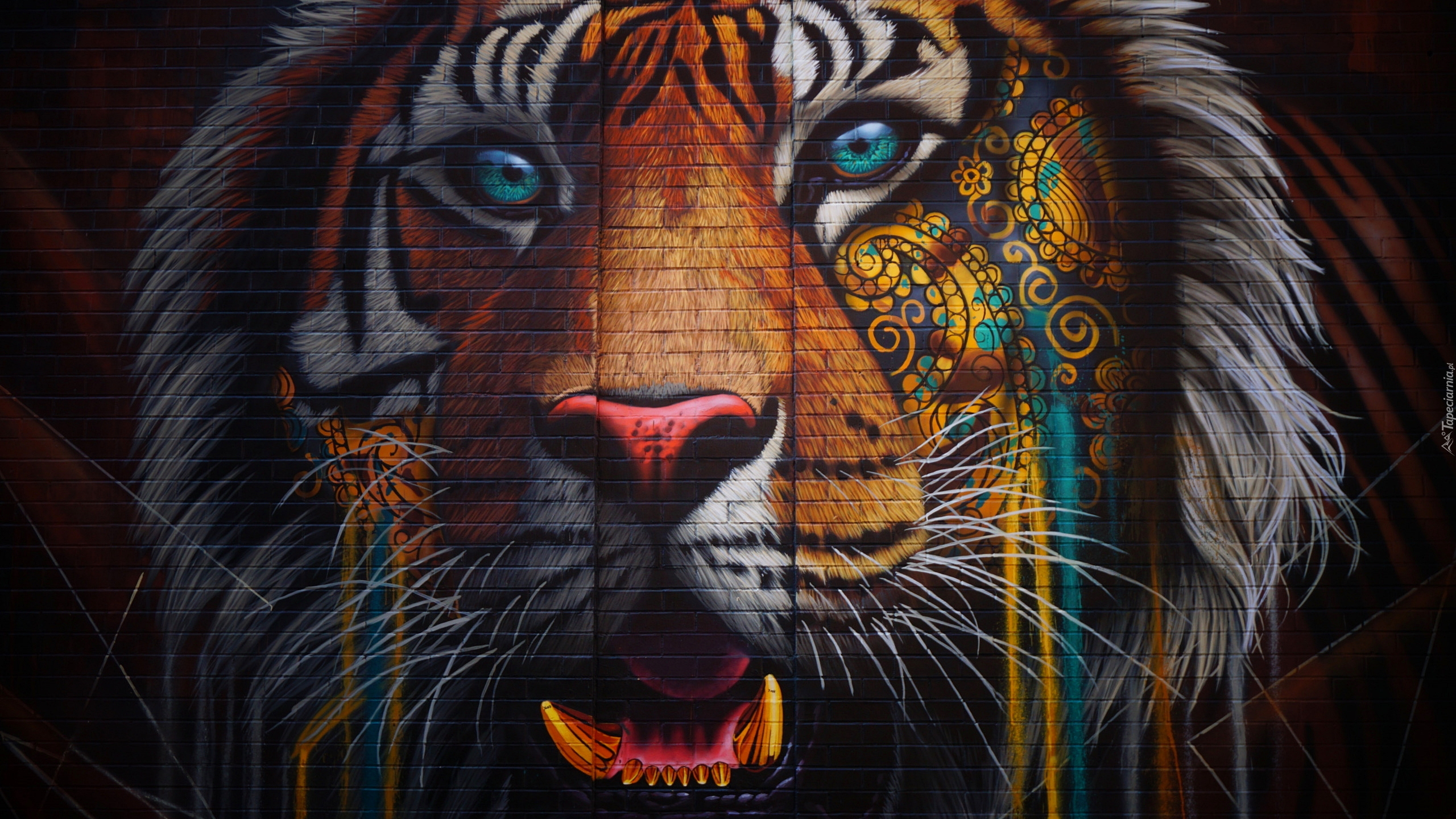 Ściana, Tygrys, Street art