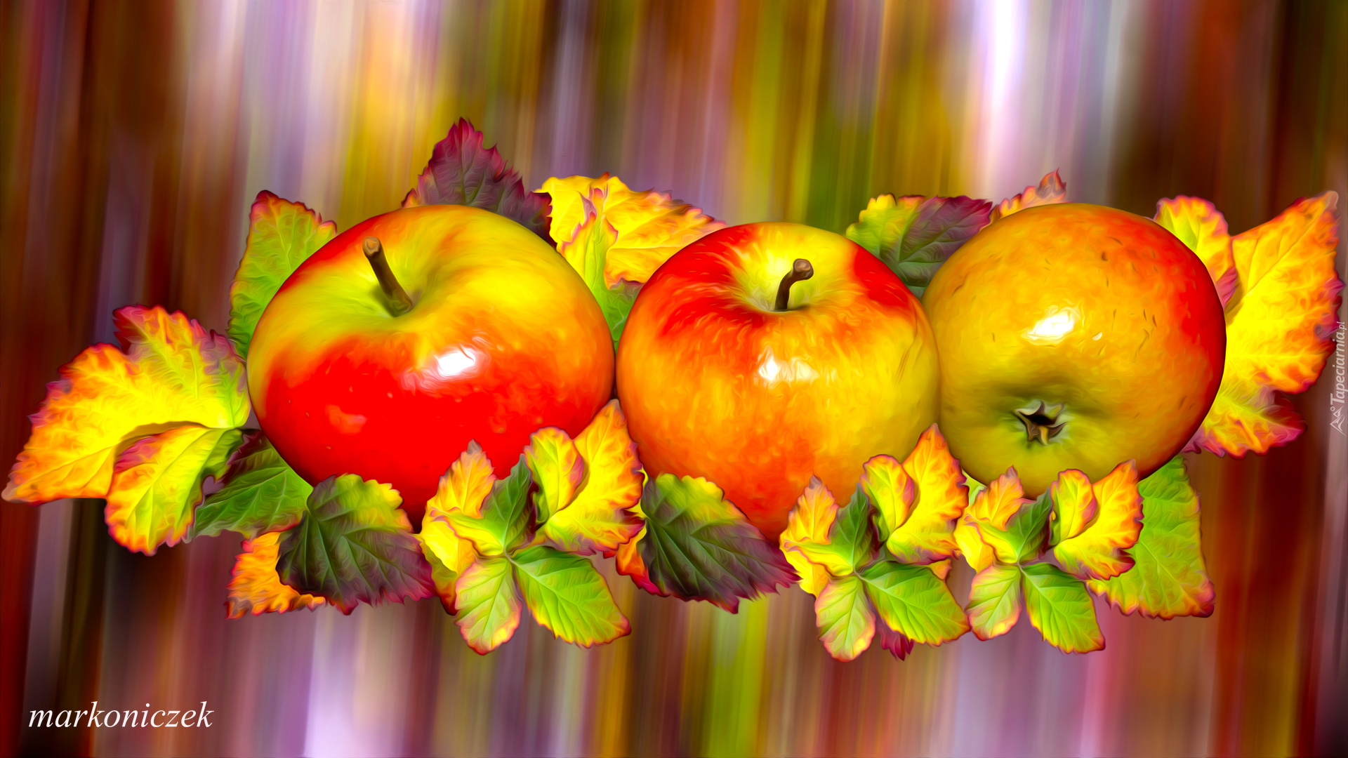 Jabłka, Liście, Grafika