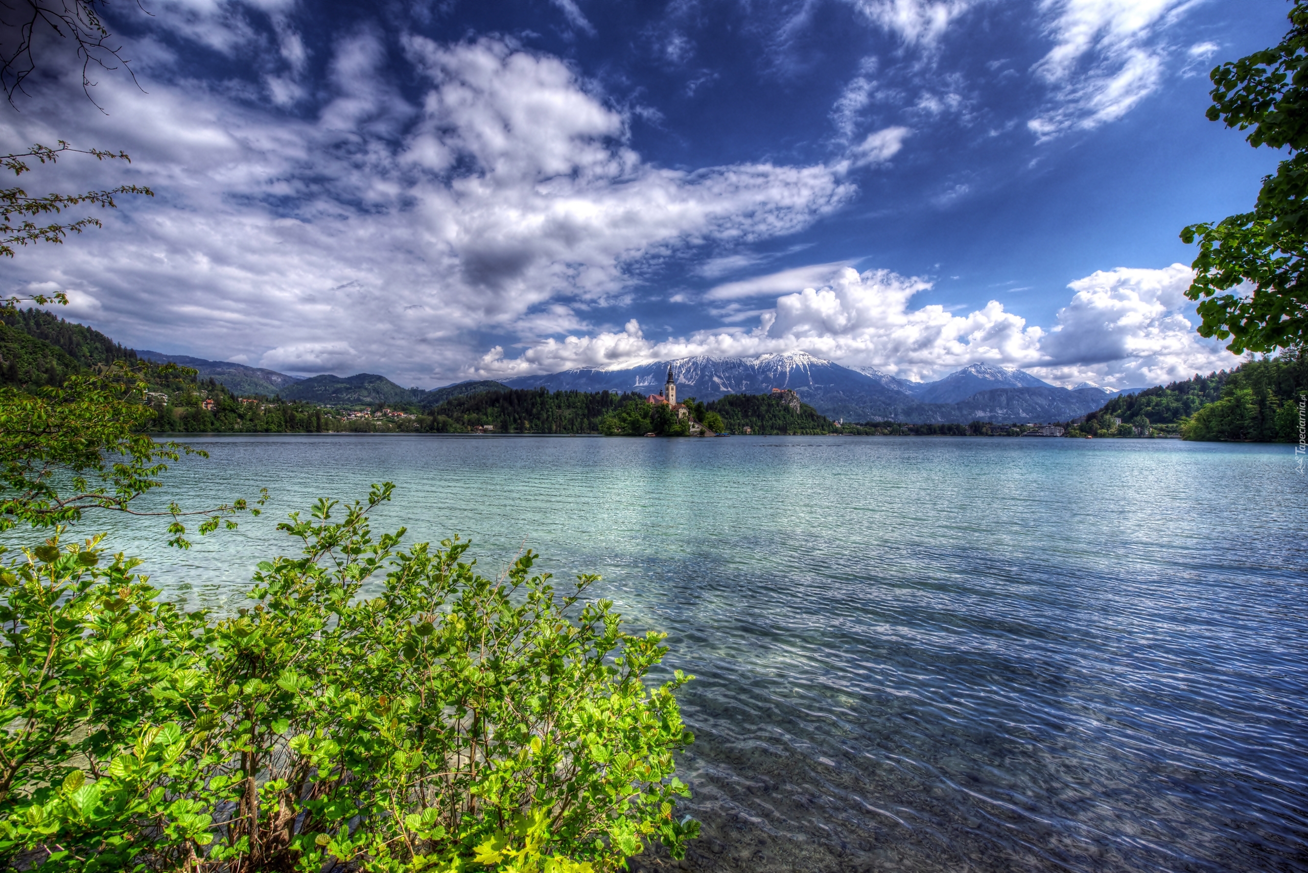 Słowenia, Jezioro Bled, Chmury