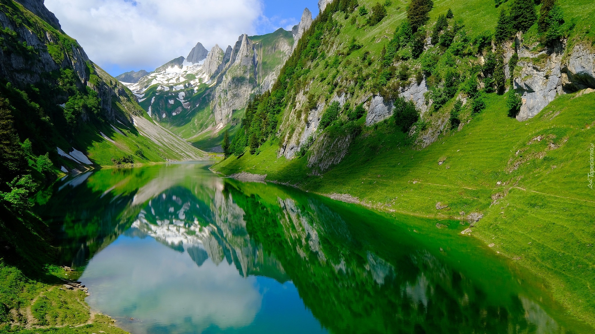 Szwajcaria, Góry, Alpy, Jezioro Falensee
