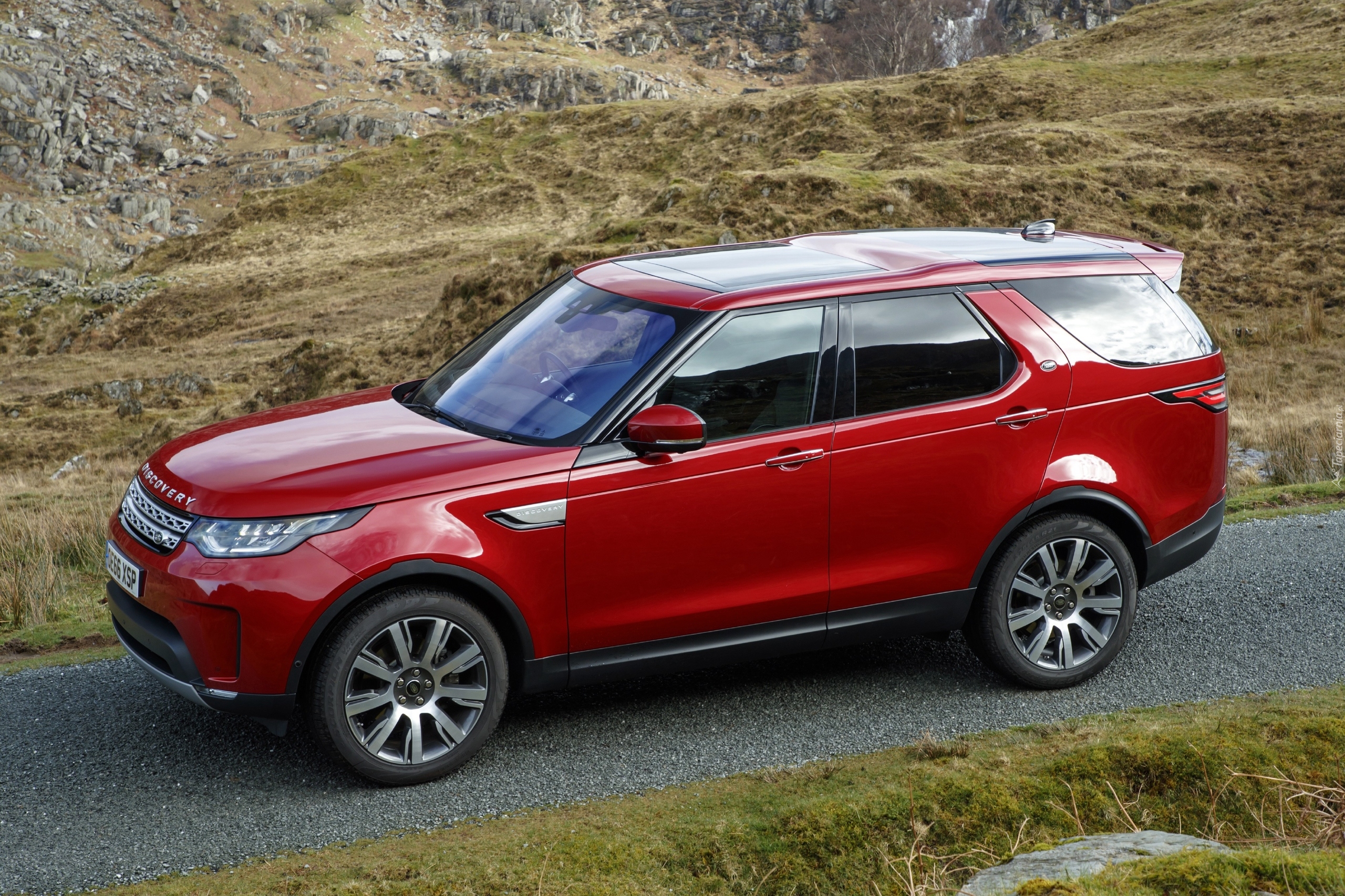 Czerwony, Land Rover Discovery, 2017