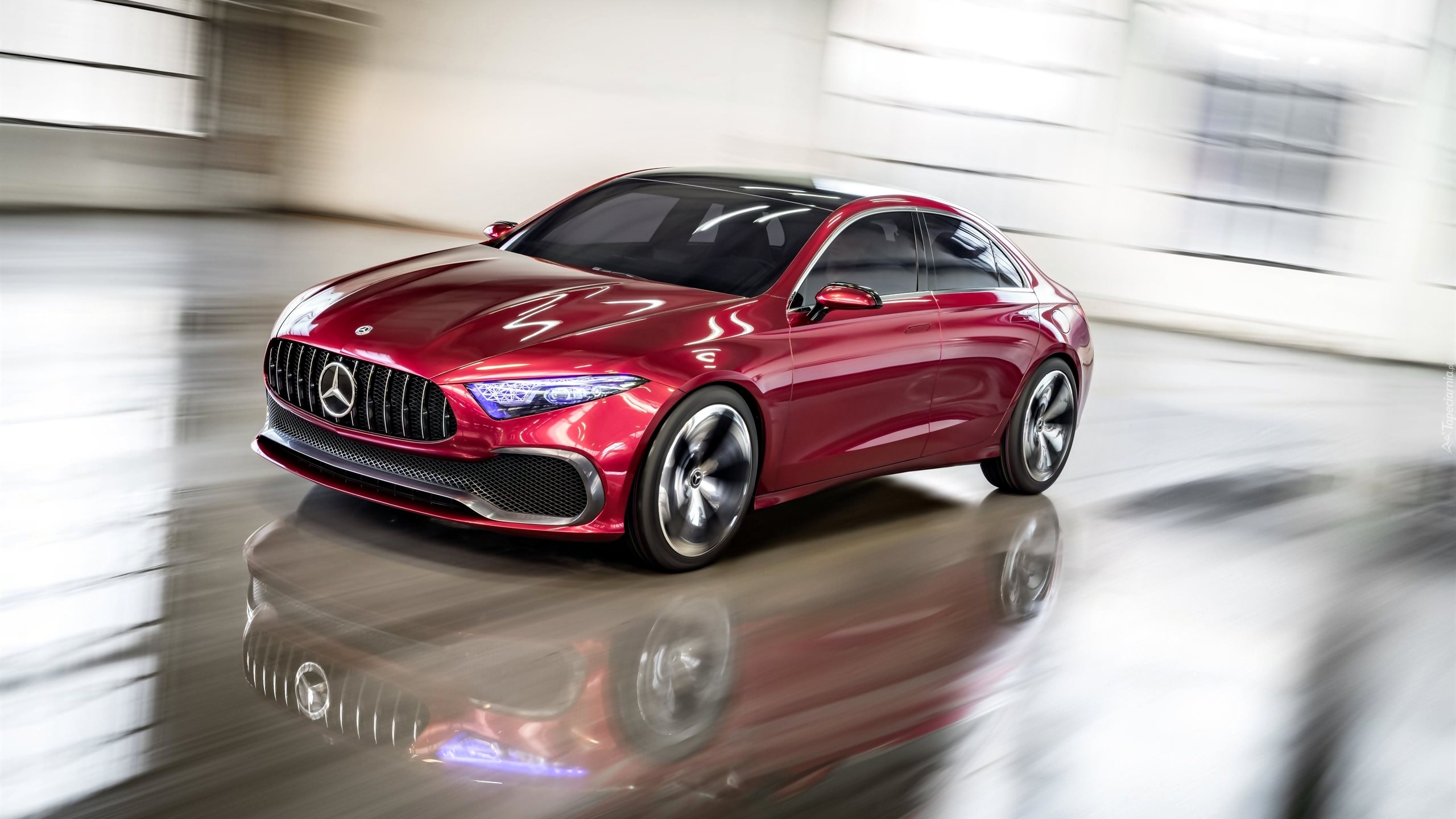 Czerwony, Mercedes Concept A Sedan, 2017