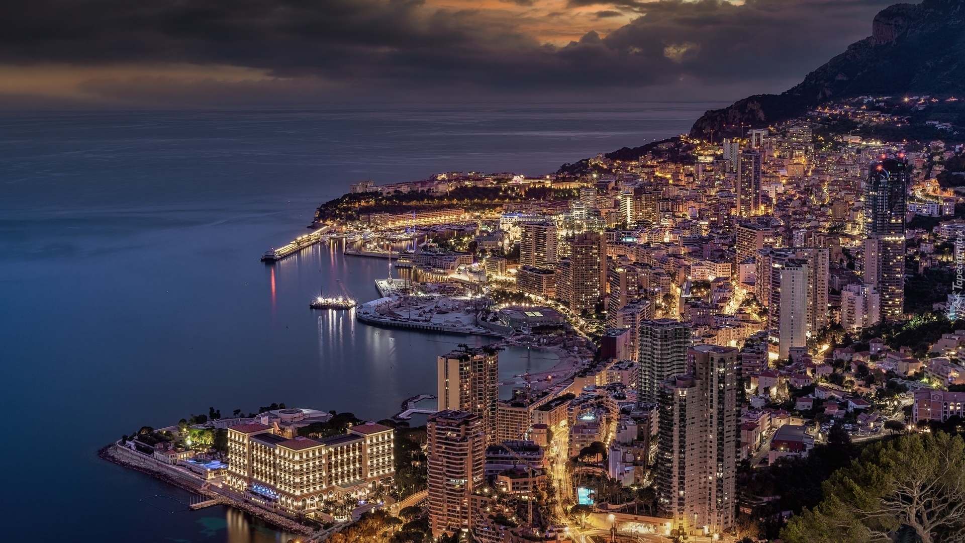 Morze, Domy, Wieżowce, Monako