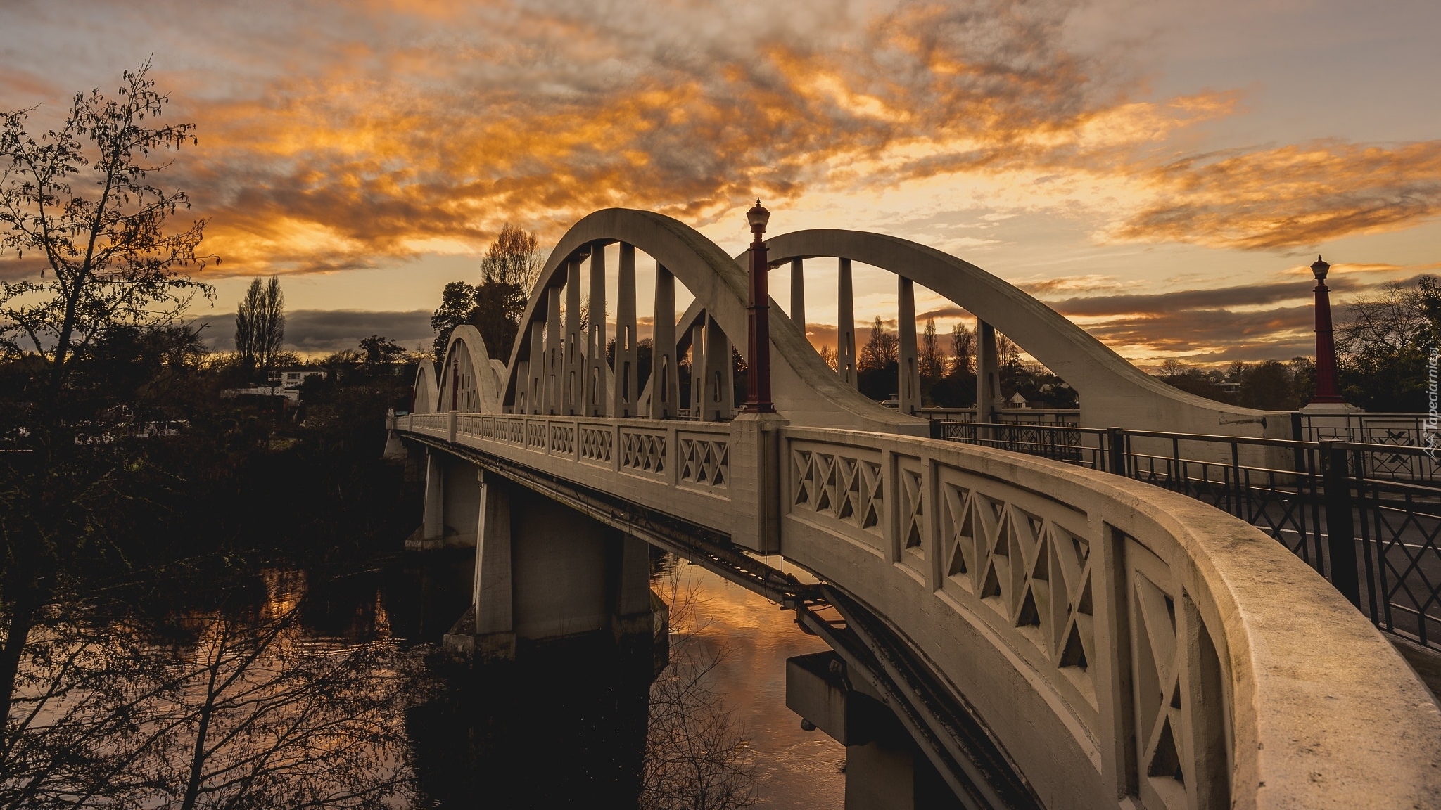 Rzeka Waikato, Most, Claudelands Bridge, Hamilton, Nowa Zelandia