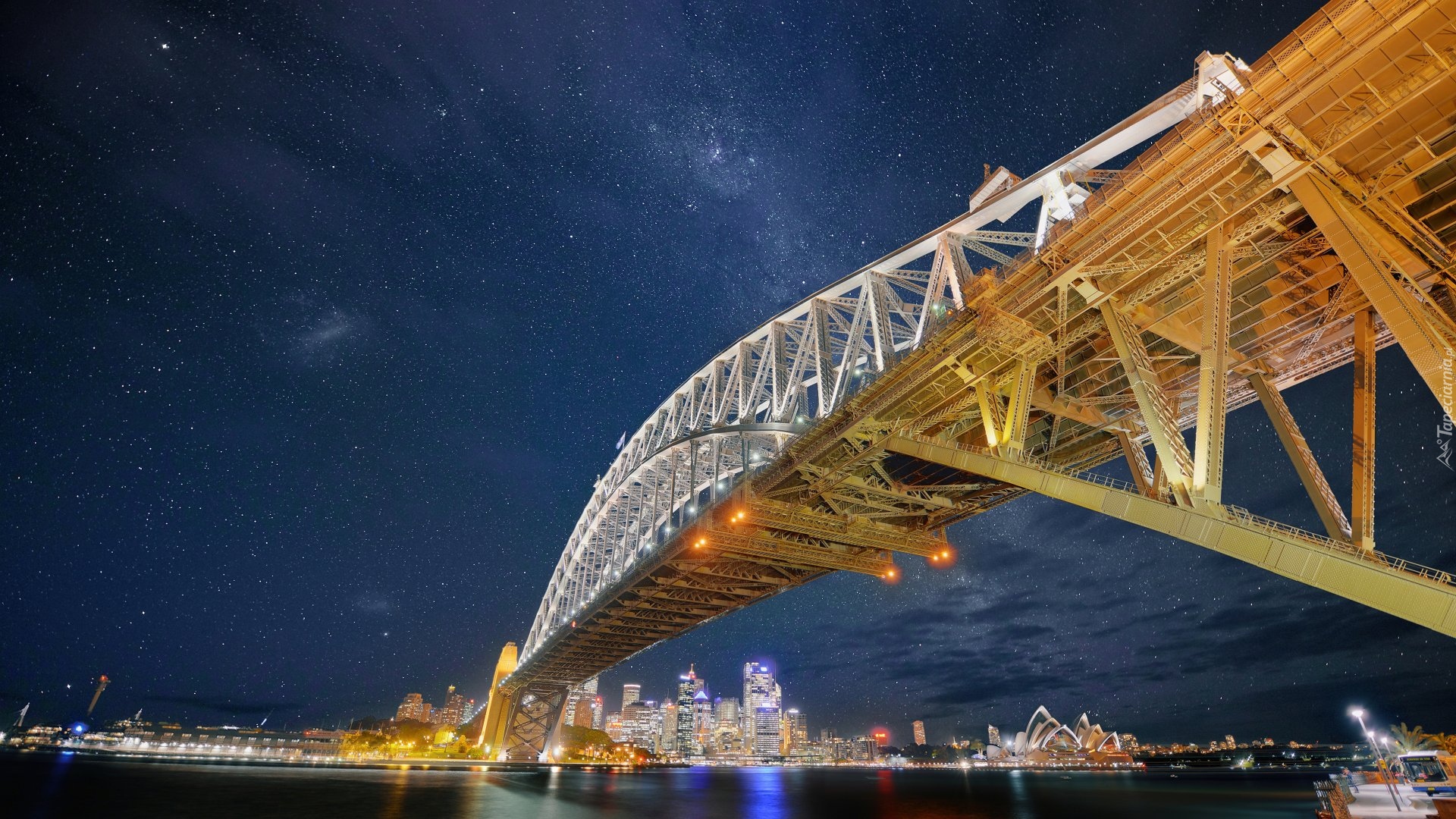 Australia, Sydney, Most, Sydney Harbour Bridge, Niebo, Gwiazdy
