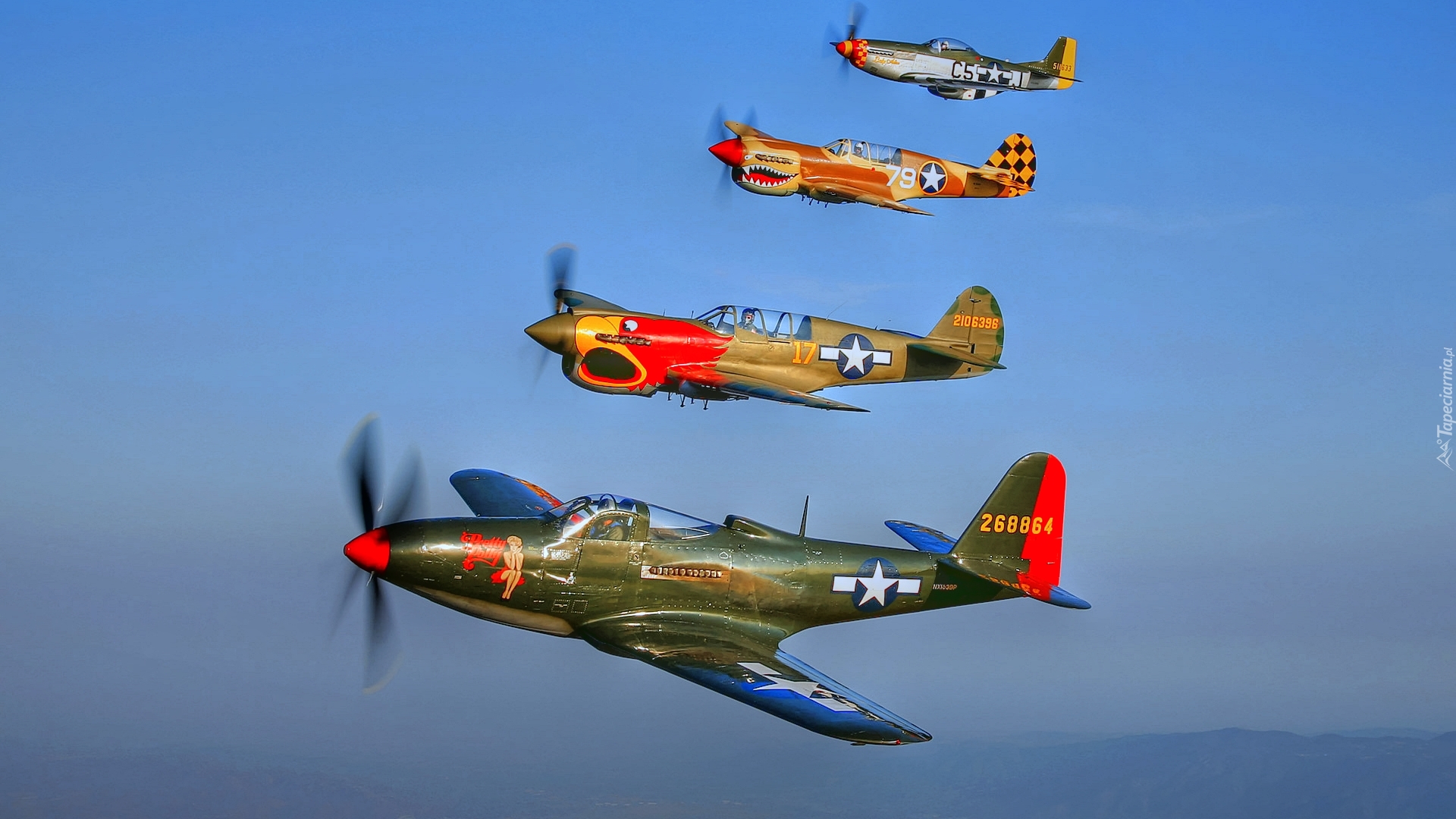 Samoloty, Myśliwce, Curtiss P-40 Warhawk, North American P-51 Mustang