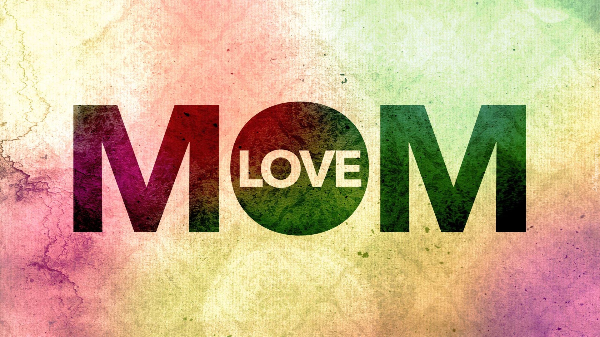 Dzień Matki, Napis, Mom Love, Grafika