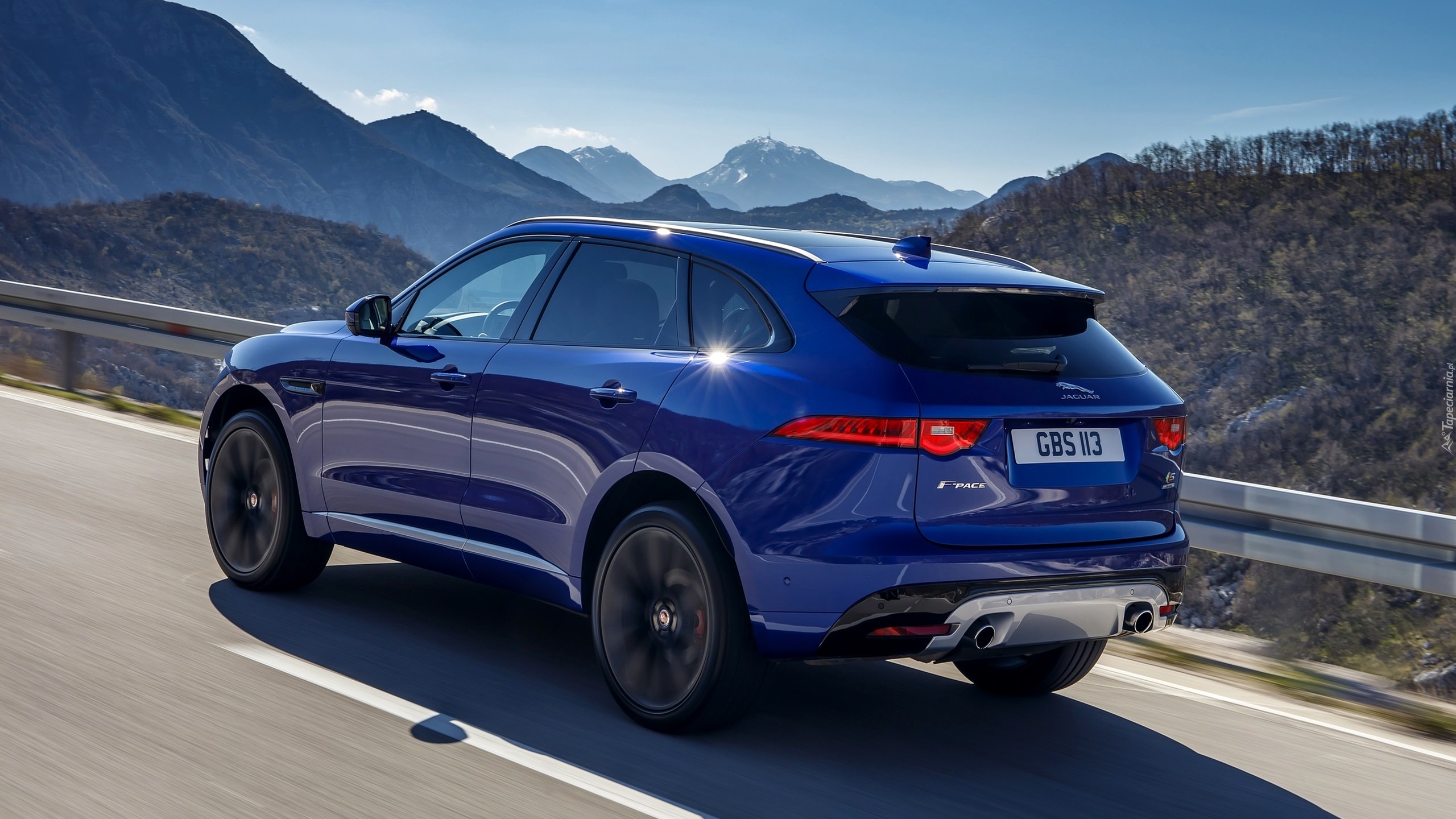 Niebieski, Jaguar F-Pace, Droga, Góry