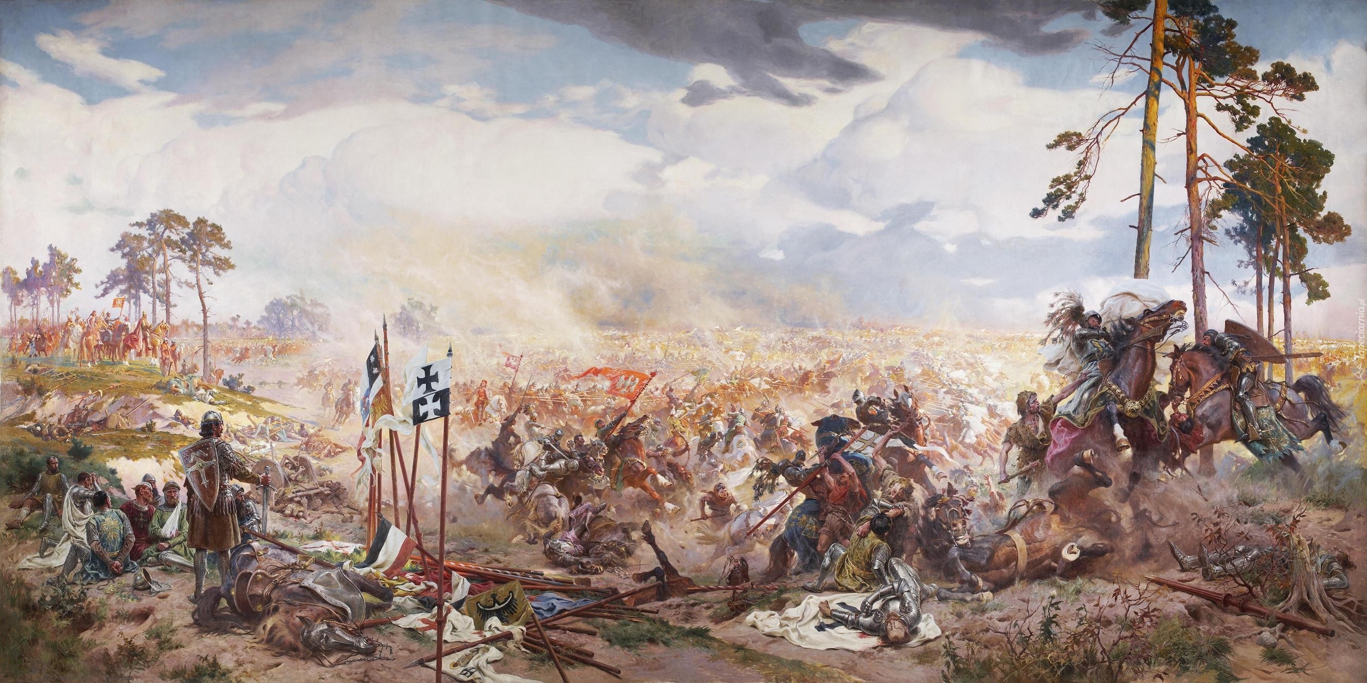 Malarstwo, Obraz olejny, Tadeusz Popiel, Zygmunt Rozwadowski, Panorama bitwy pod Grunwaldem