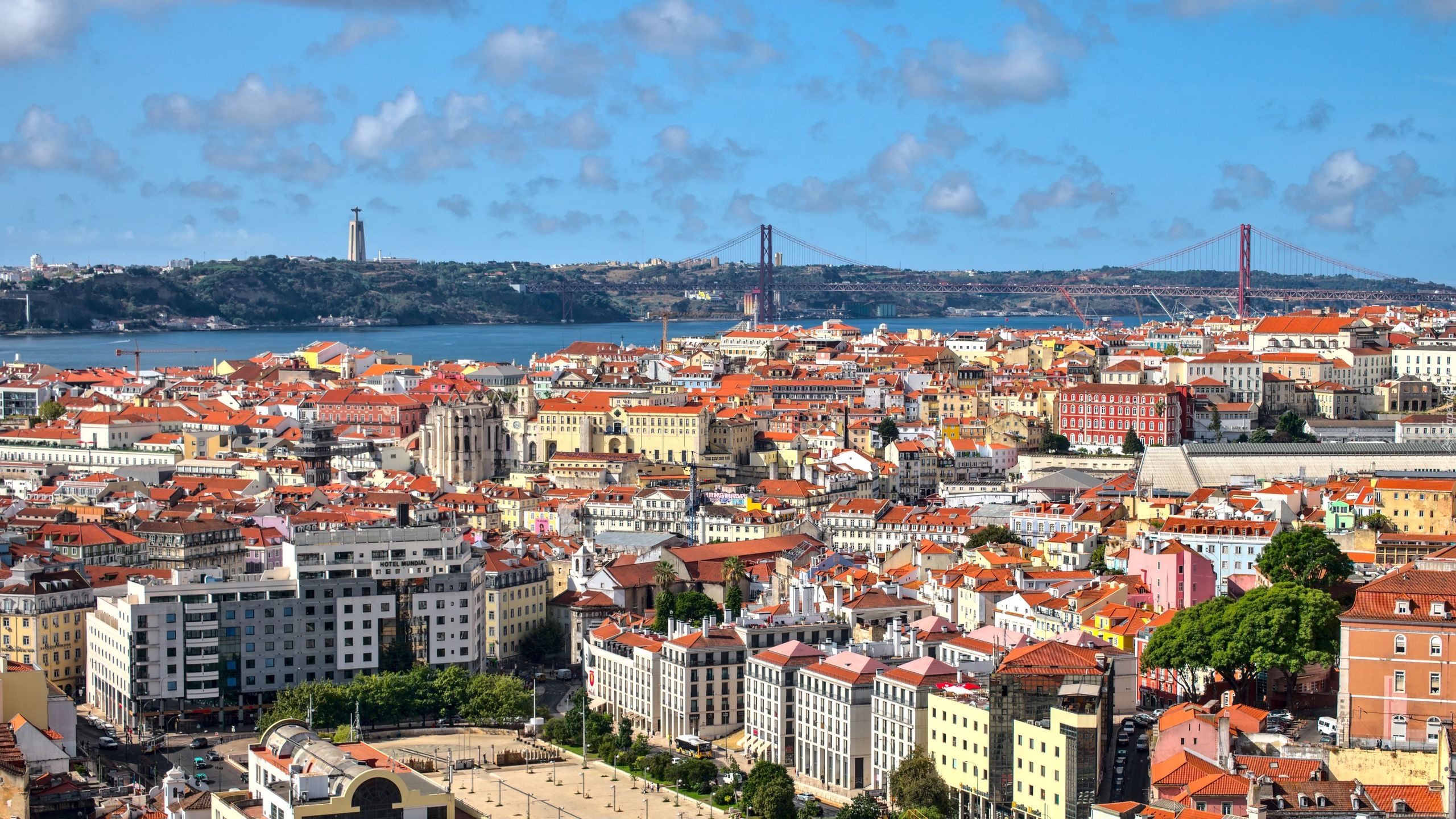 Miasto, Domy, Lizbona, Portugalia